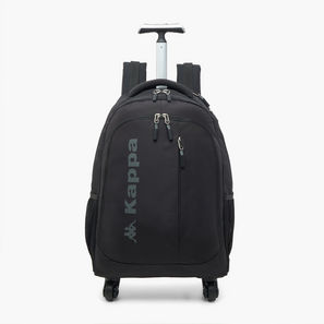 Kappa Logo Print Trolley School Backpack with Retractable Handle - 48x34x23 cm-school-image-1