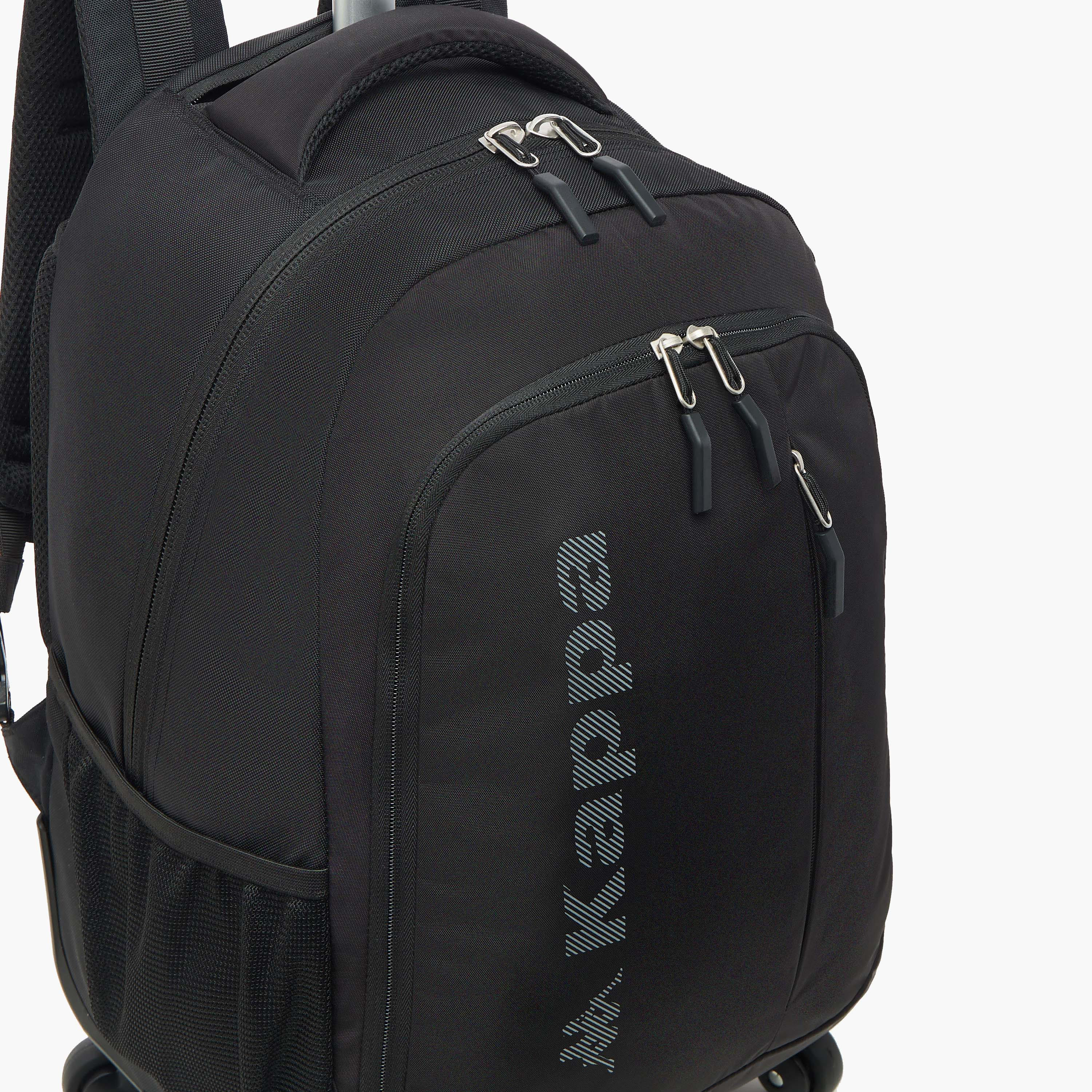 Kappa Logo Print Trolley School Backpack with Retractable Handle - 48x34x23 cm-school-bagsandbackpacks-trolleybags-image-10