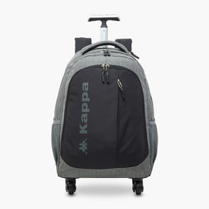 Kappa Logo Print Trolley School Backpack with Retractable Handle - 48x34x23 cm-school-image-1
