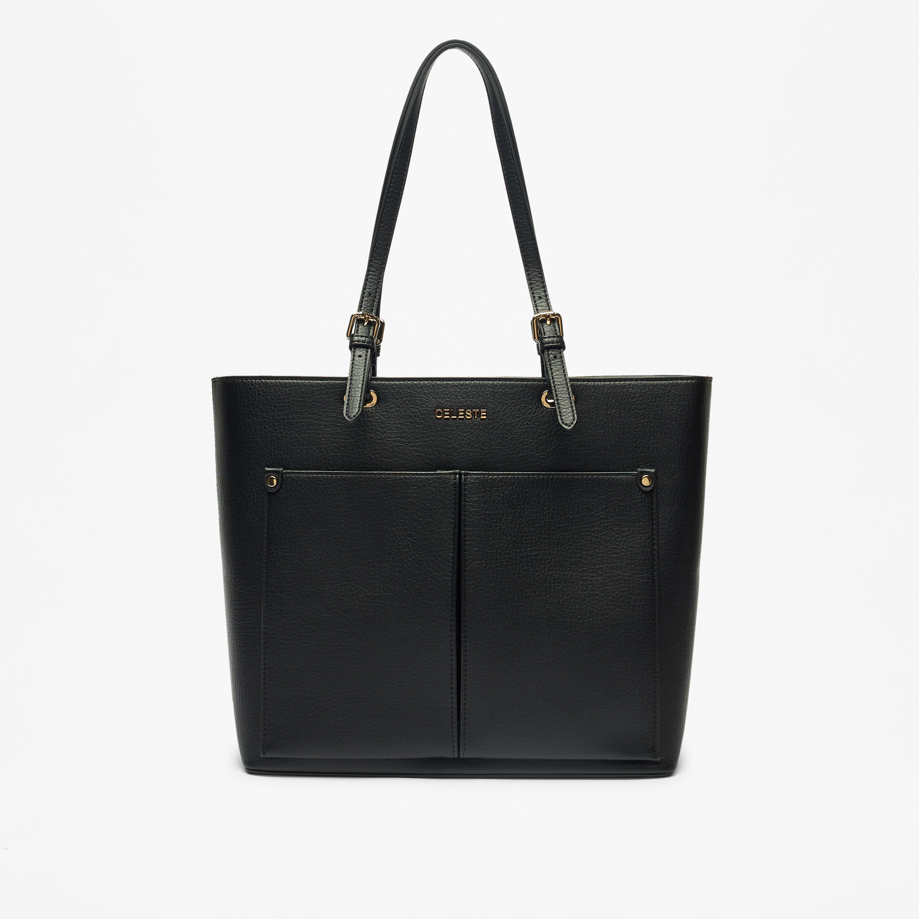 Celeste Solid Tote Bag with Zip Closure and Double Handle-women-bagsandwallets-handbags-image-1