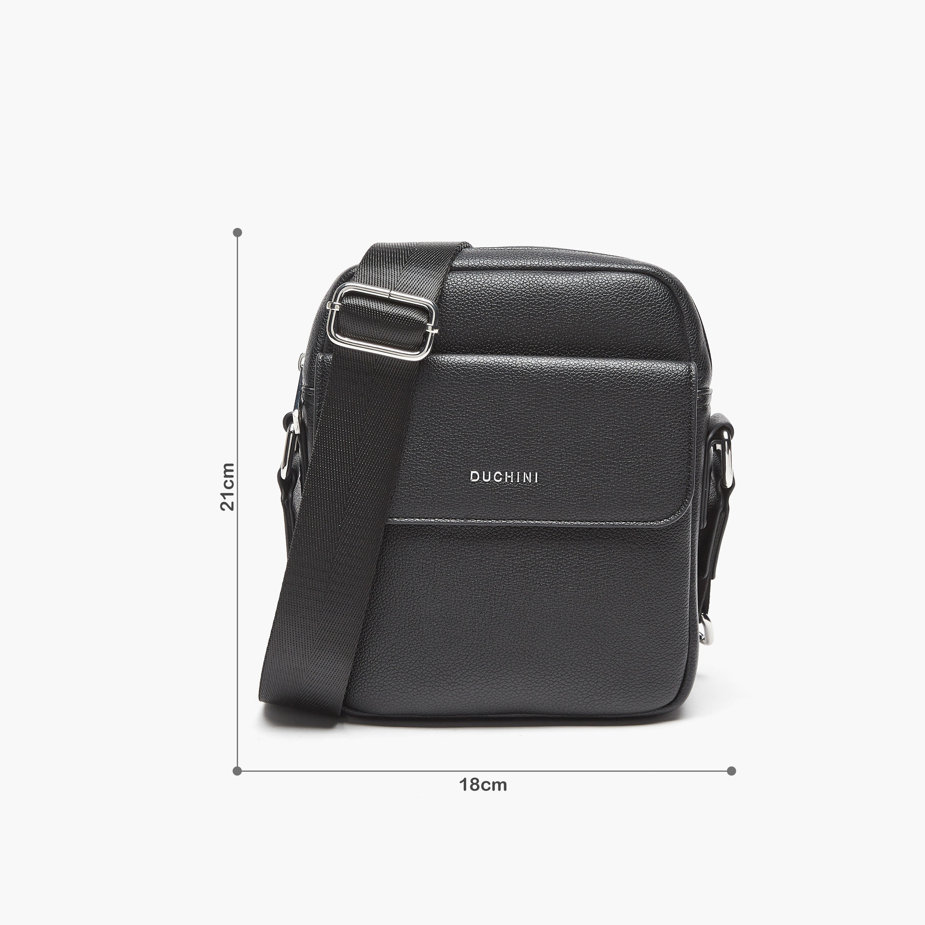 شنطة كروس بودي سادة بسحاب إغلاق وحزام قابل للتعديل من دوتشيني-travel-accessories-image-2