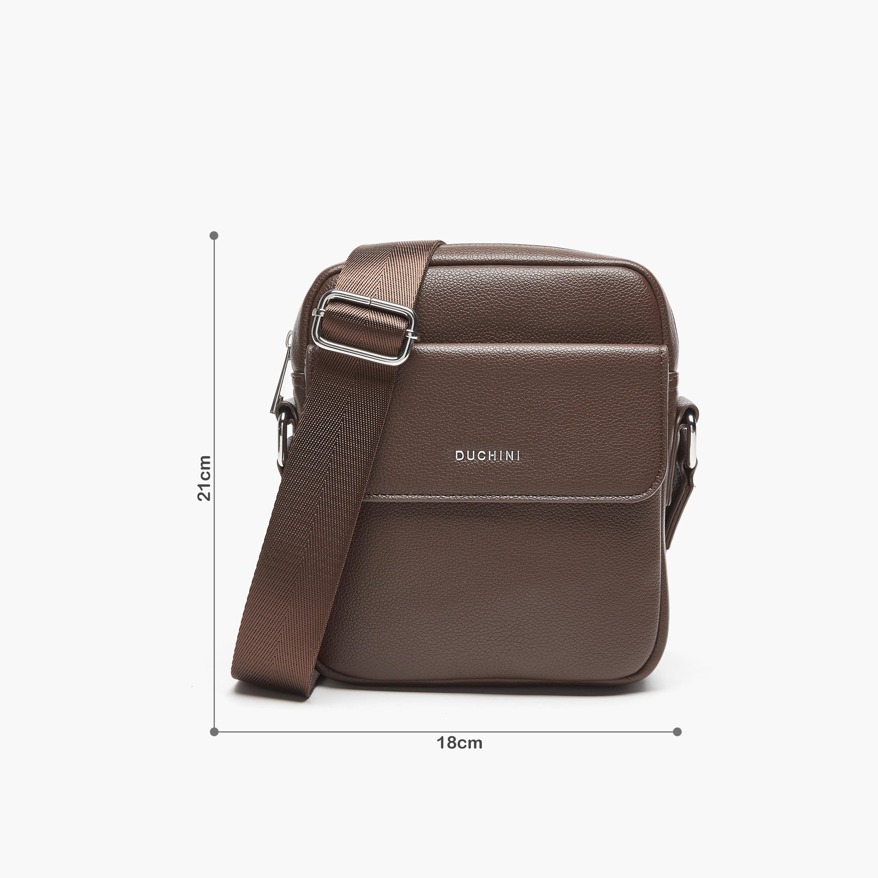 شنطة كروس بودي سادة بسحاب إغلاق وحزام قابل للتعديل من دوتشيني-travel-accessories-image-2