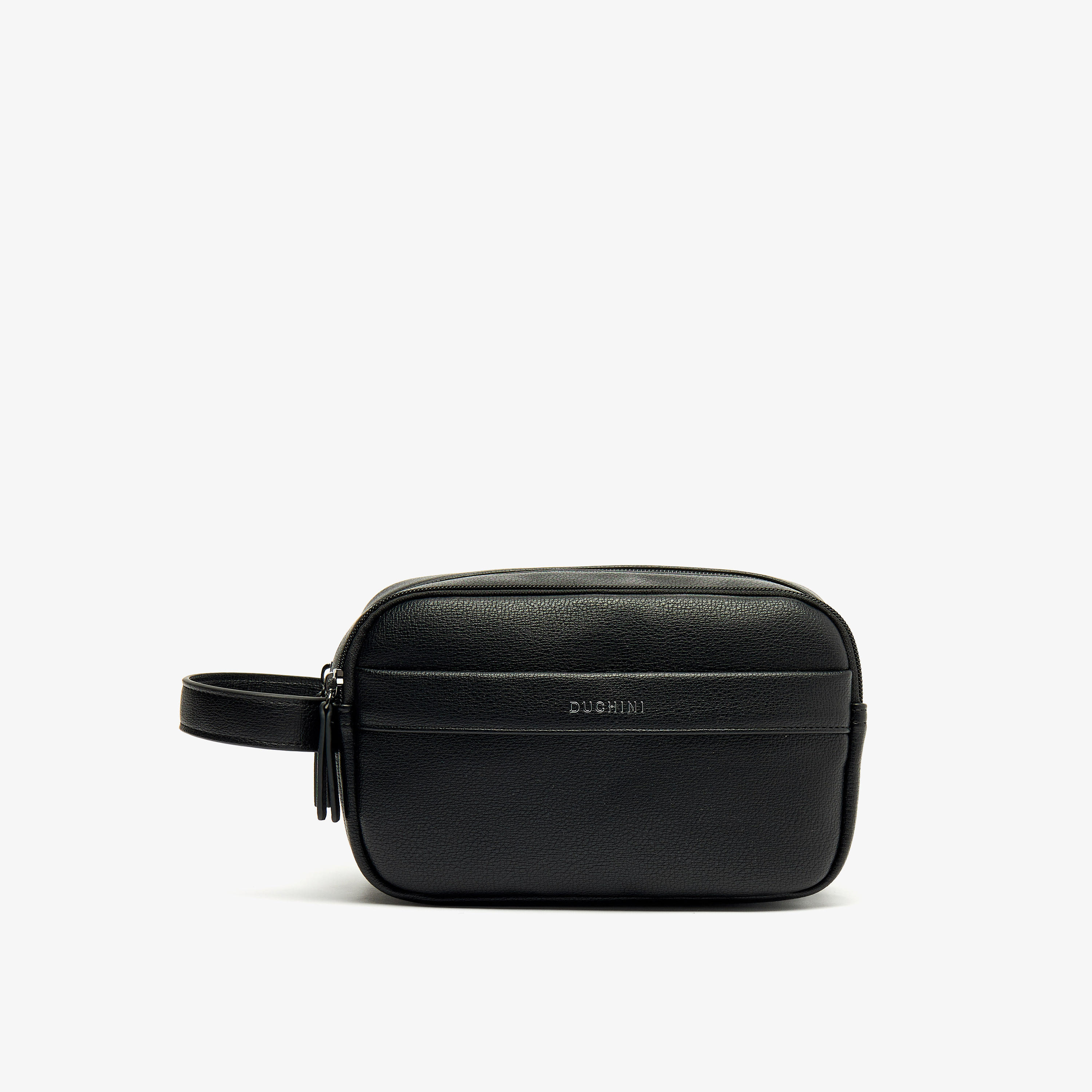 Duchini Solid Pouch with Zip Closure and Wristlet Strap-men-bags-image-1