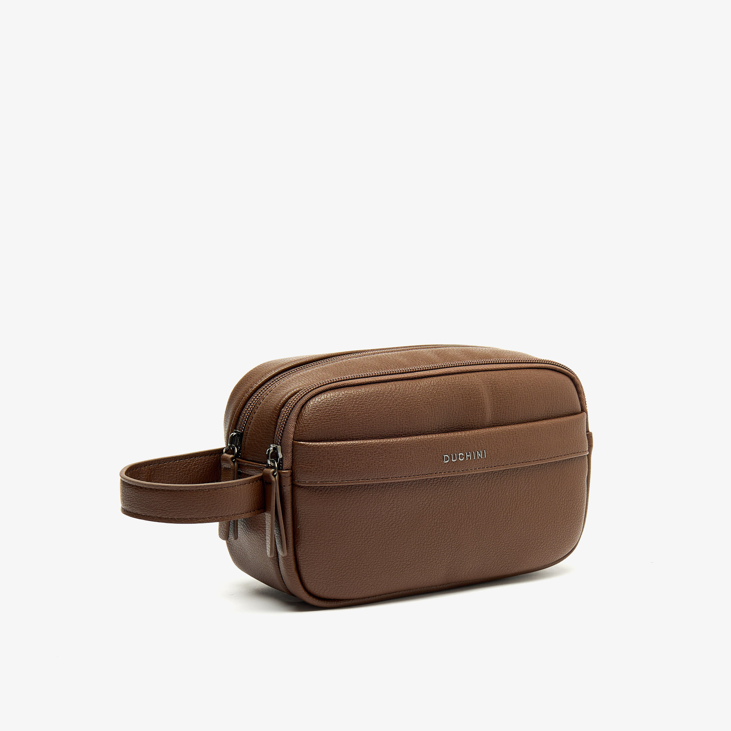 Duchini Solid Pouch with Zip Closure and Wristlet Strap-men-bags-image-2