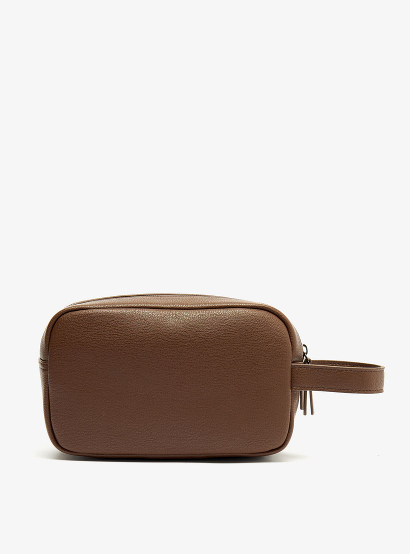 Duchini Solid Pouch with Zip Closure and Wristlet Strap-men-bags-image-4