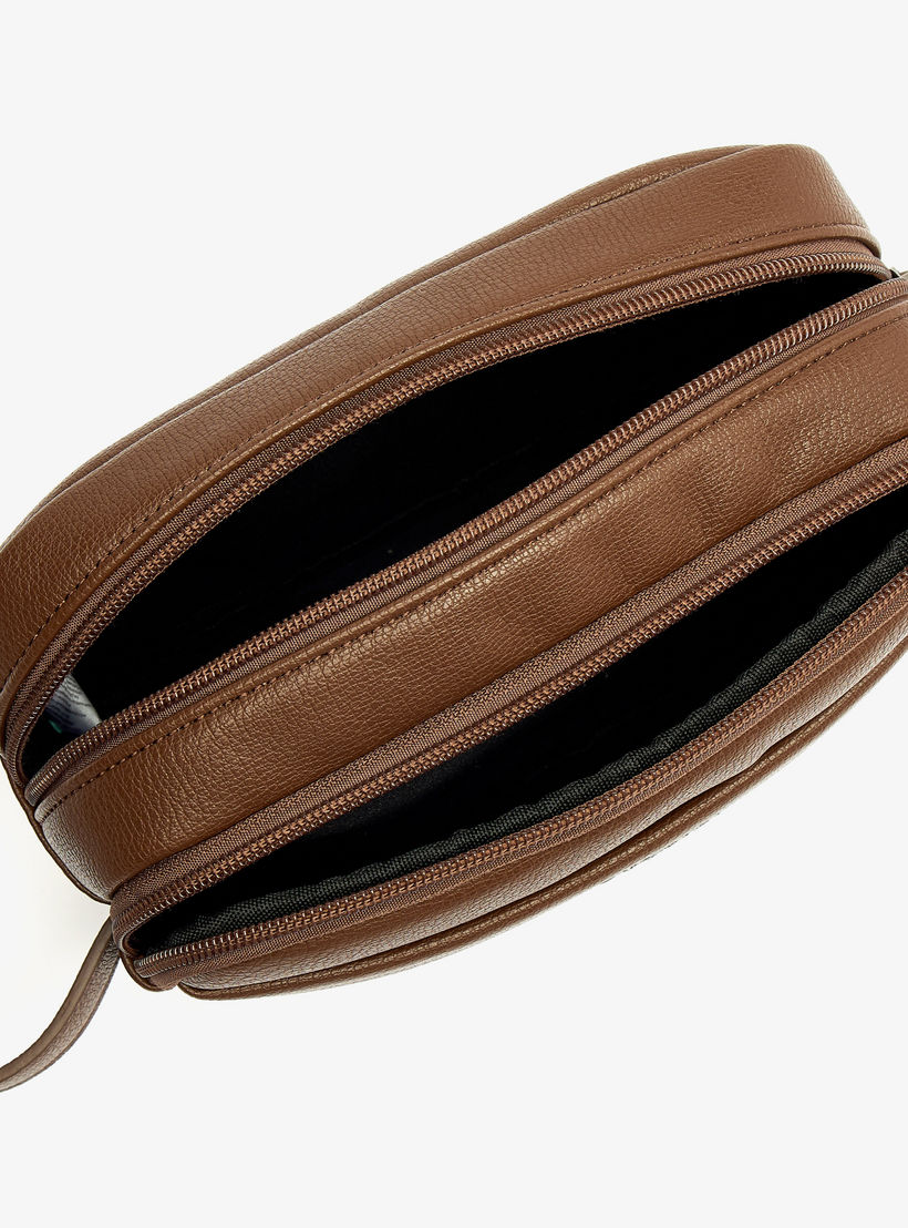 Duchini Solid Pouch with Zip Closure and Wristlet Strap-men-bags-image-5