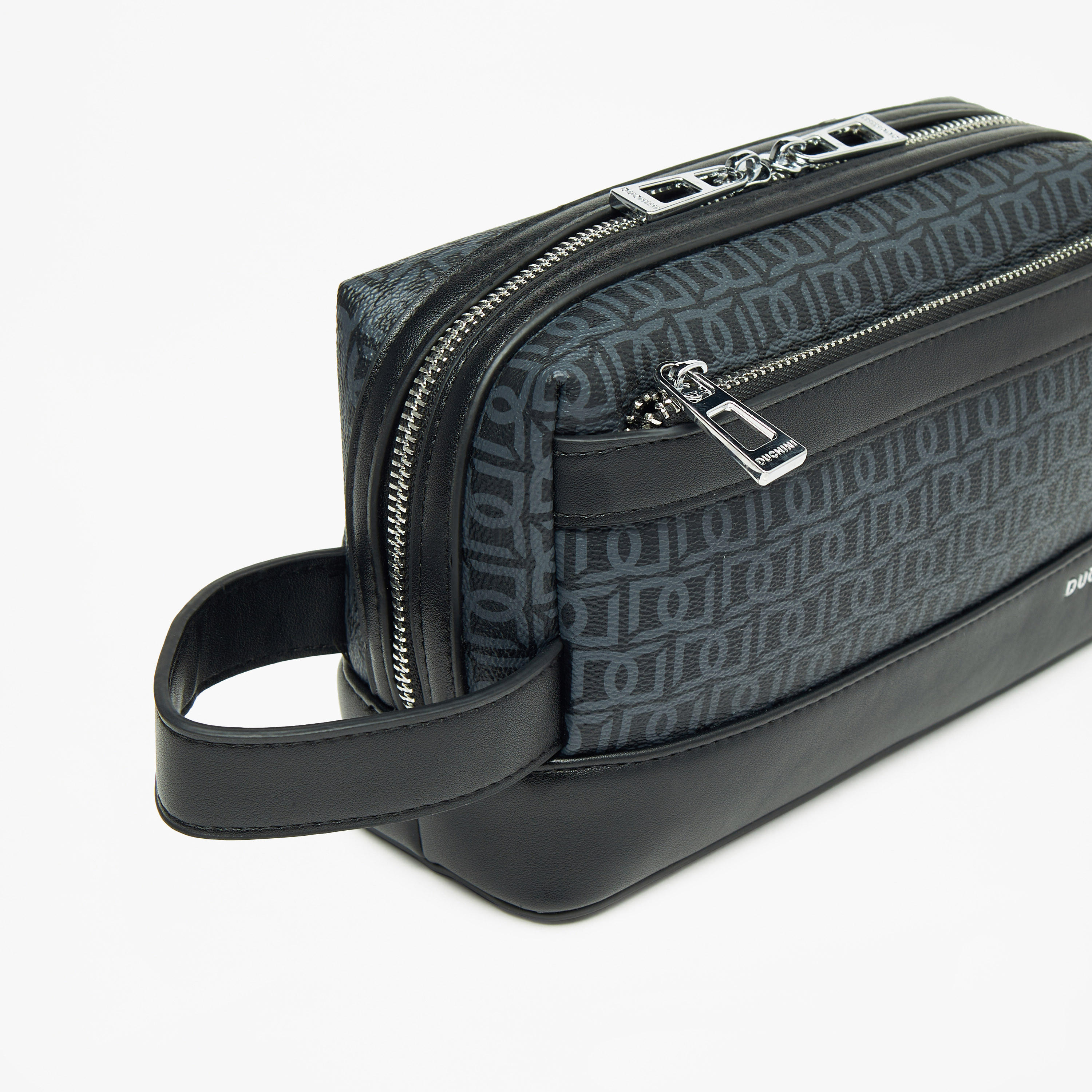 شنطة صغيرة بطبعة مونوجرام مع مقبض معصم وسحاب للإغلاق من دوتشيني-travel-accessories-image-4
