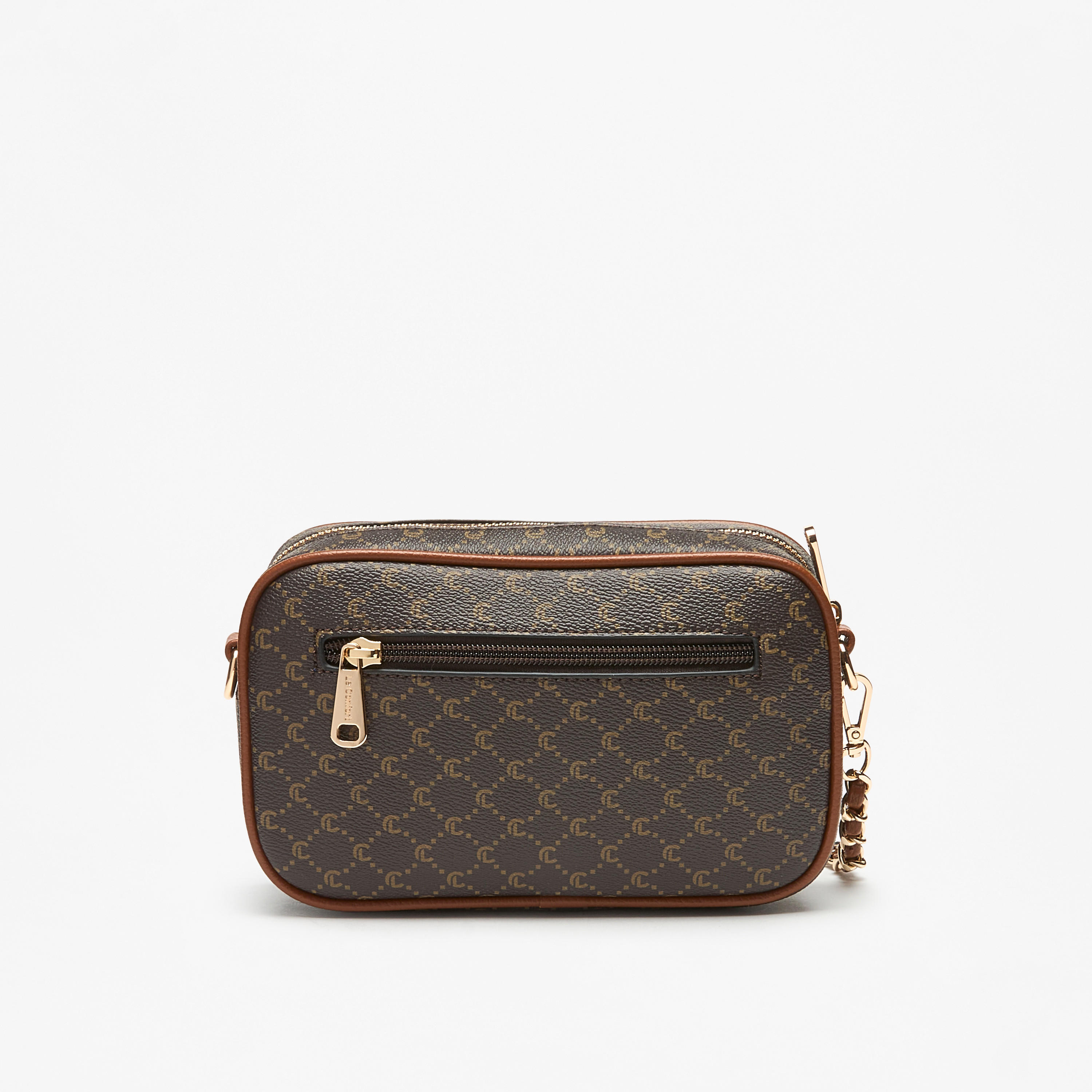 شنطة كروس بودي بطبعات مونوجرام وسحاب إغلاق وحزام بسلسلة من لو كونفورت-women-bagsandwallets-handbags-image-3