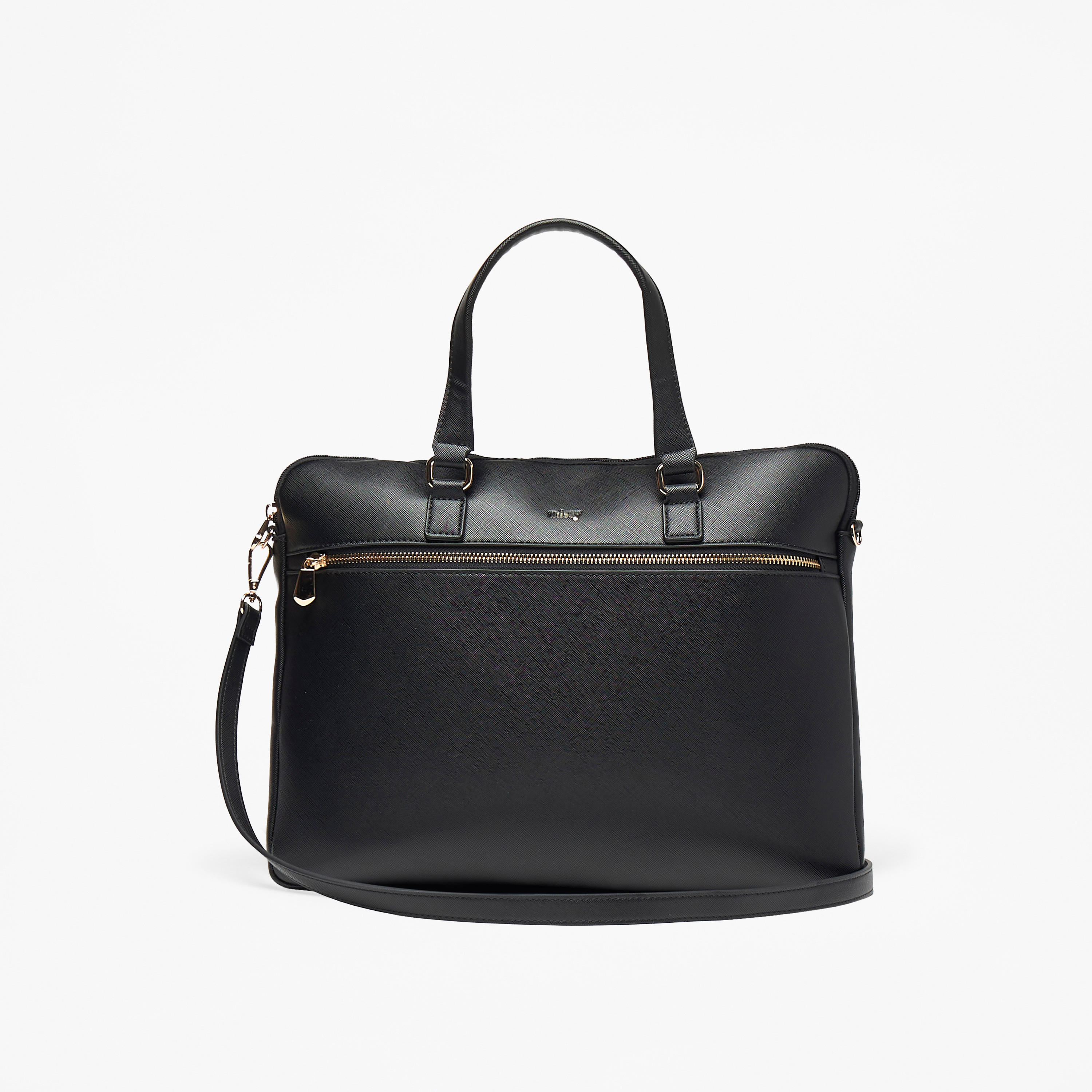 Missy Solid Laptop Bag with Detachable Strap and Zip Closure-women-bagsandwallets-handbags-image-1