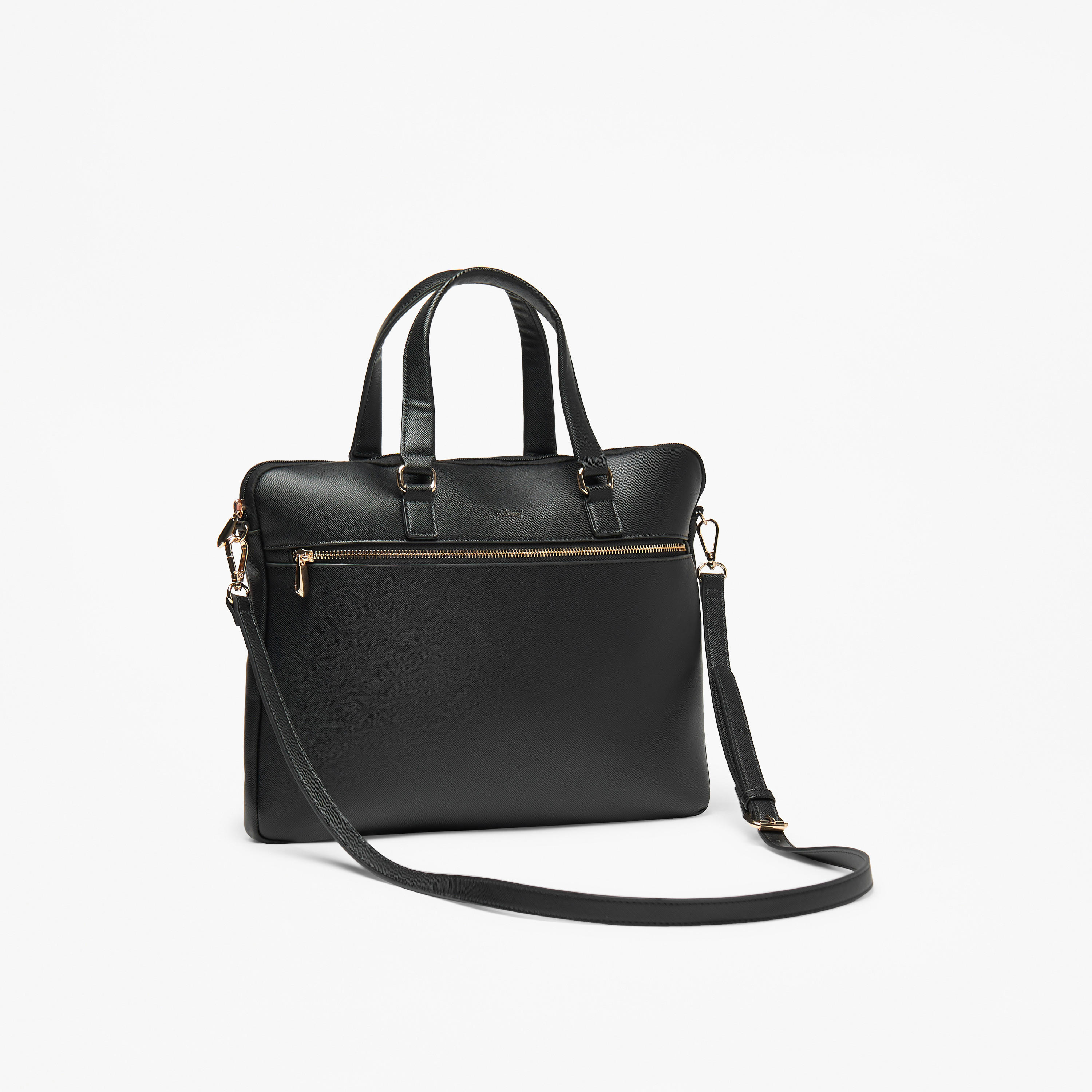 Missy Solid Laptop Bag with Detachable Strap and Zip Closure-women-bagsandwallets-handbags-image-2