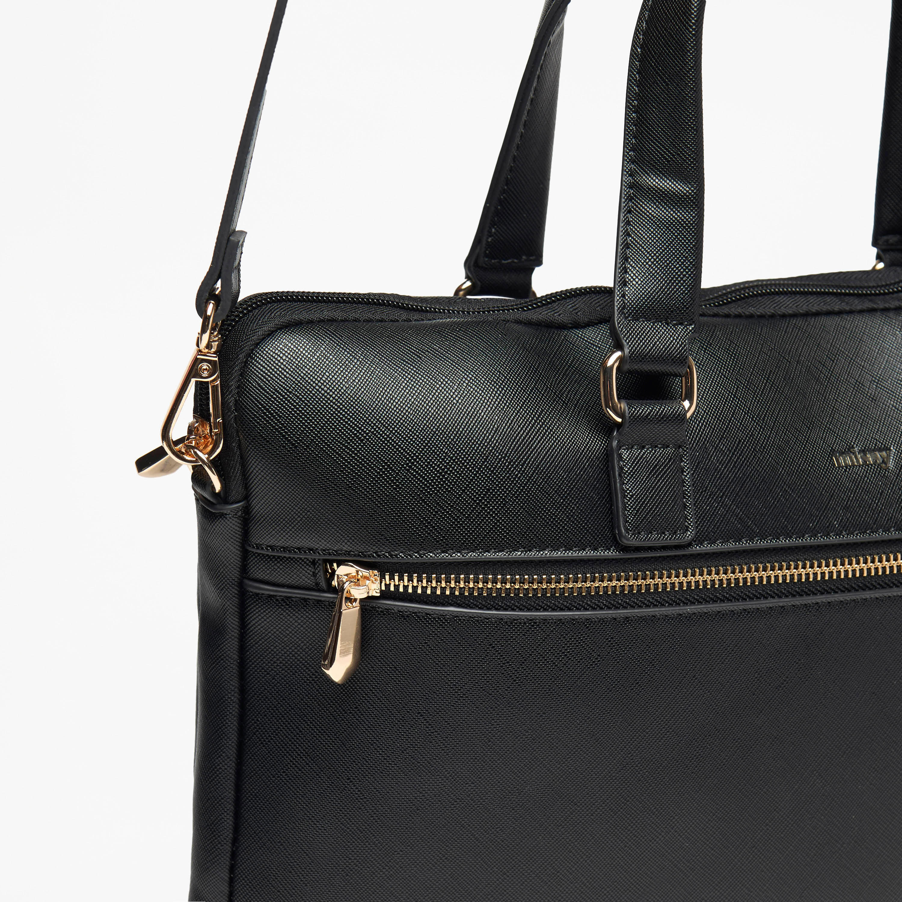 Missy Solid Laptop Bag with Detachable Strap and Zip Closure-women-bagsandwallets-handbags-image-3