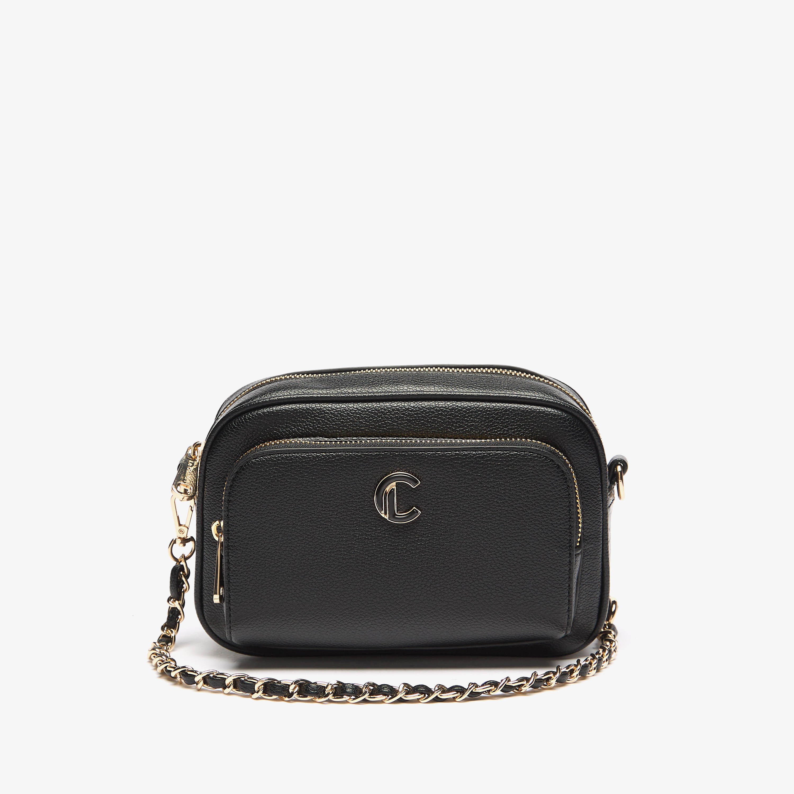 Le Confort Textured Crossbody Bag with Chain Strap-women-bagsandwallets-handbags-image-1