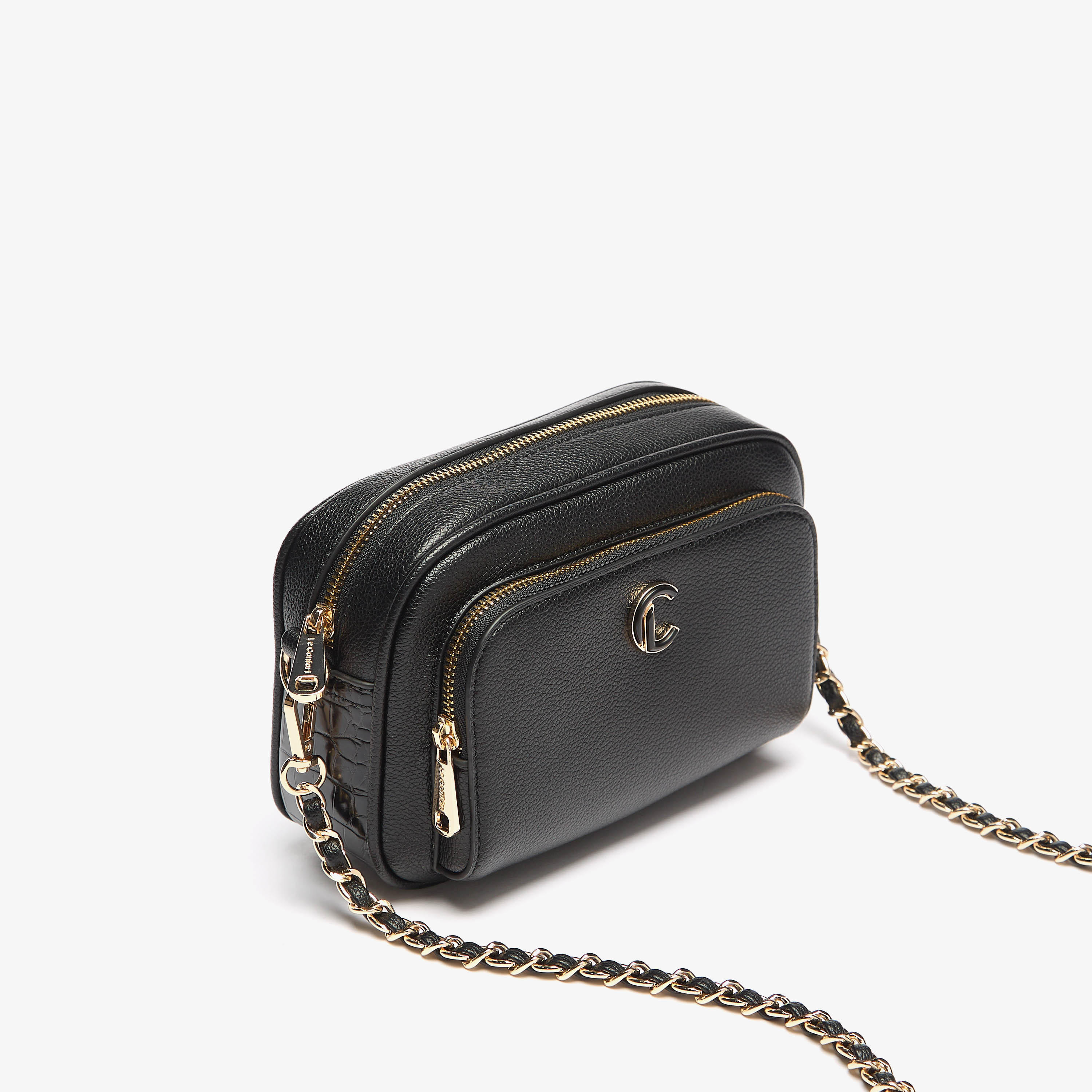 Le Confort Textured Crossbody Bag with Chain Strap-women-bagsandwallets-handbags-image-2