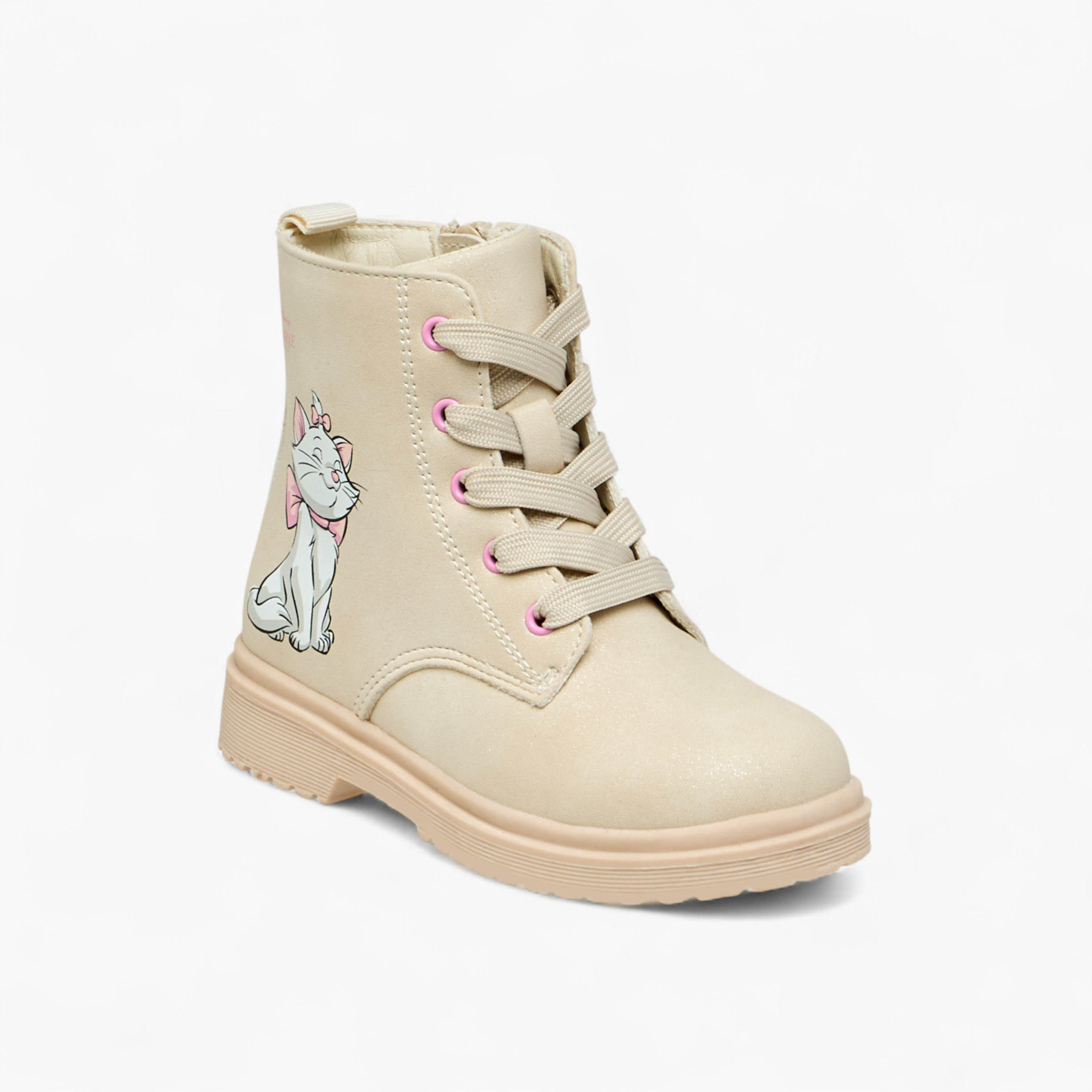 Disney Marie Print Ankle Boots with Zip Closure and Pull Tab-girls-shoes-boots-image-2