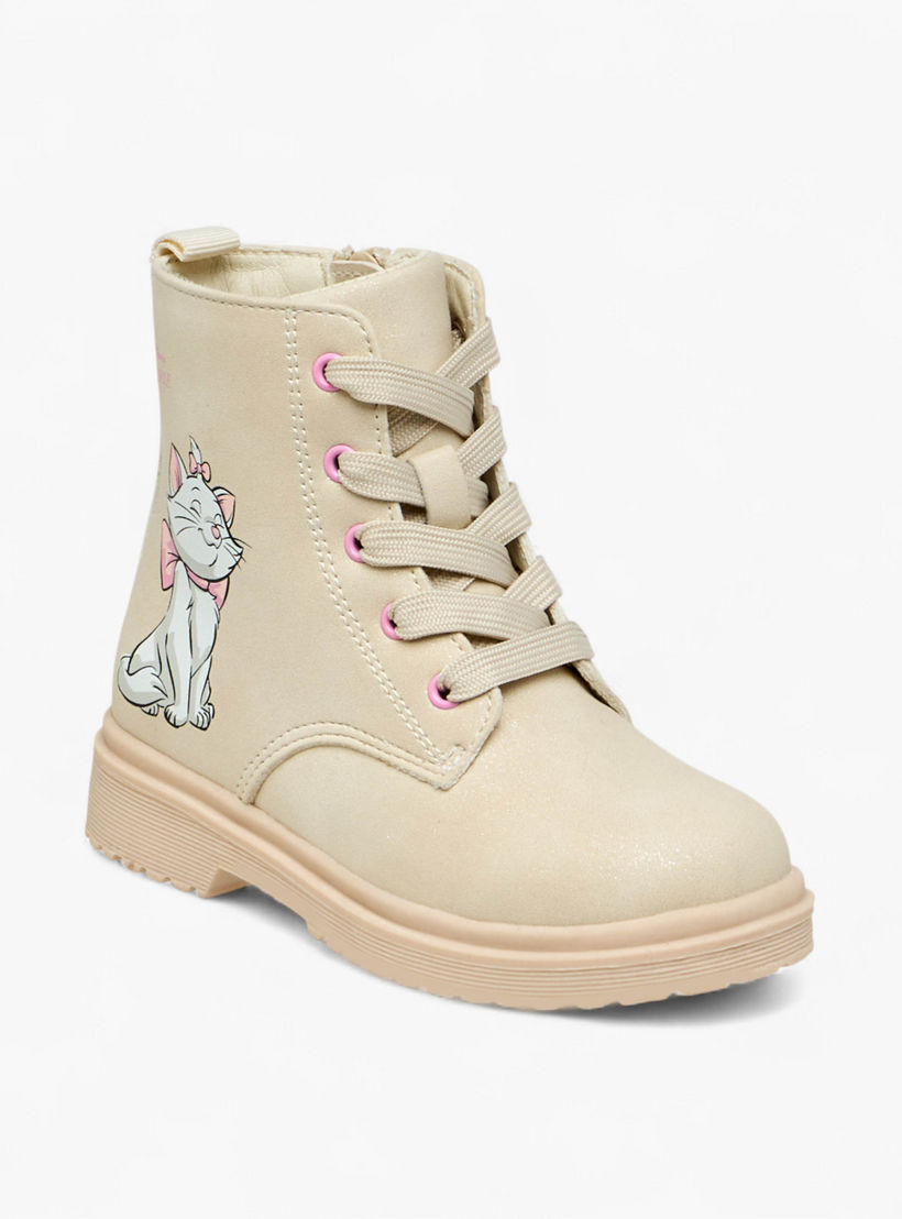 Disney Marie Print Ankle Boots with Zip Closure and Pull Tab-girls-shoes-boots-image-2