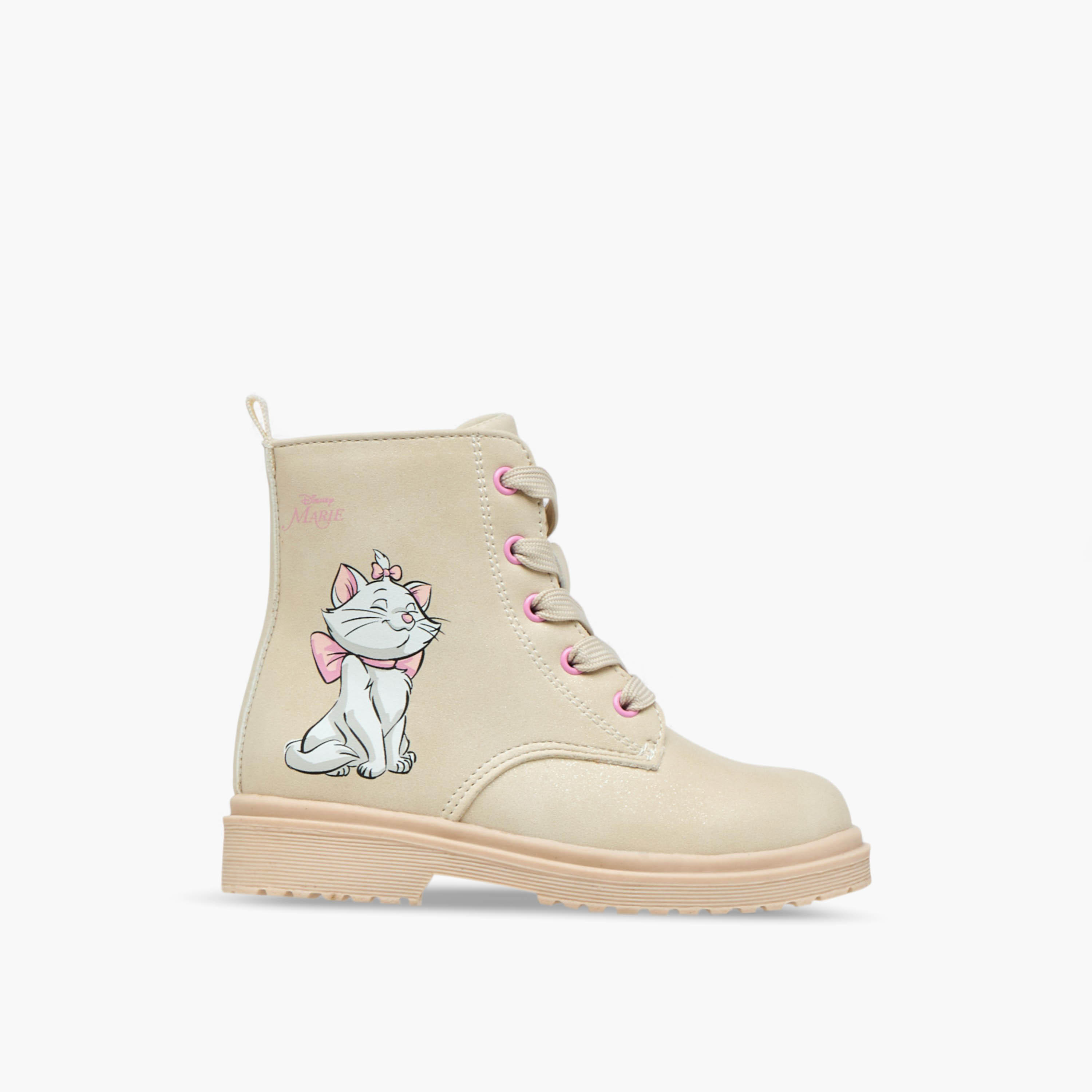 Disney Marie Print Ankle Boots with Zip Closure and Pull Tab-girls-shoes-boots-image-3