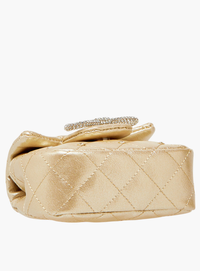 شنطة كروس بودي مزينة بحزام سلسلة وزر إغلاق من ليتل ميسي-girls-accessories-bags-image-5