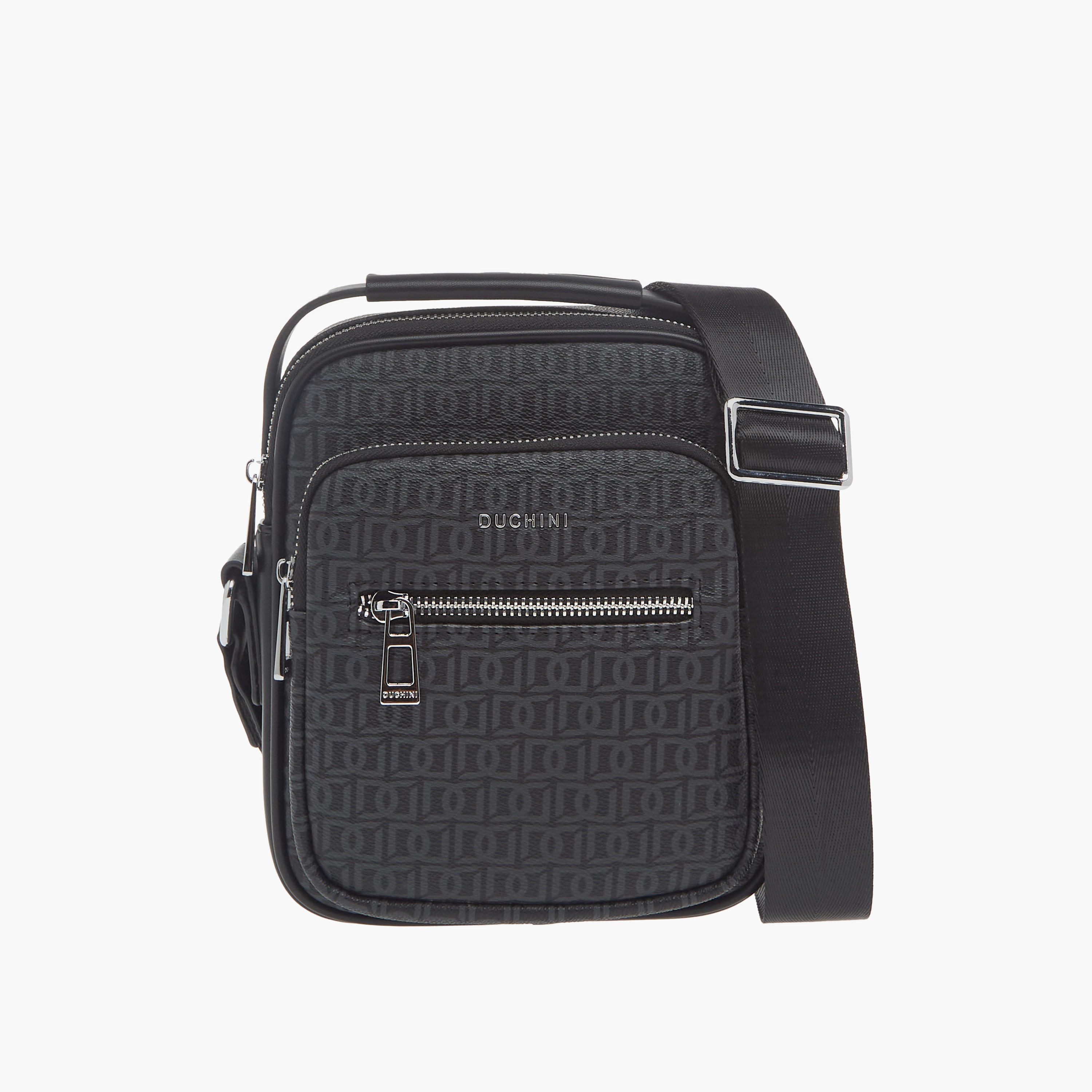 شنطة كروس بطبعات مونوغرام مع سحاب للإغلاق وحزام قابل للتعديل من دوتشيني-travel-accessories-image-1