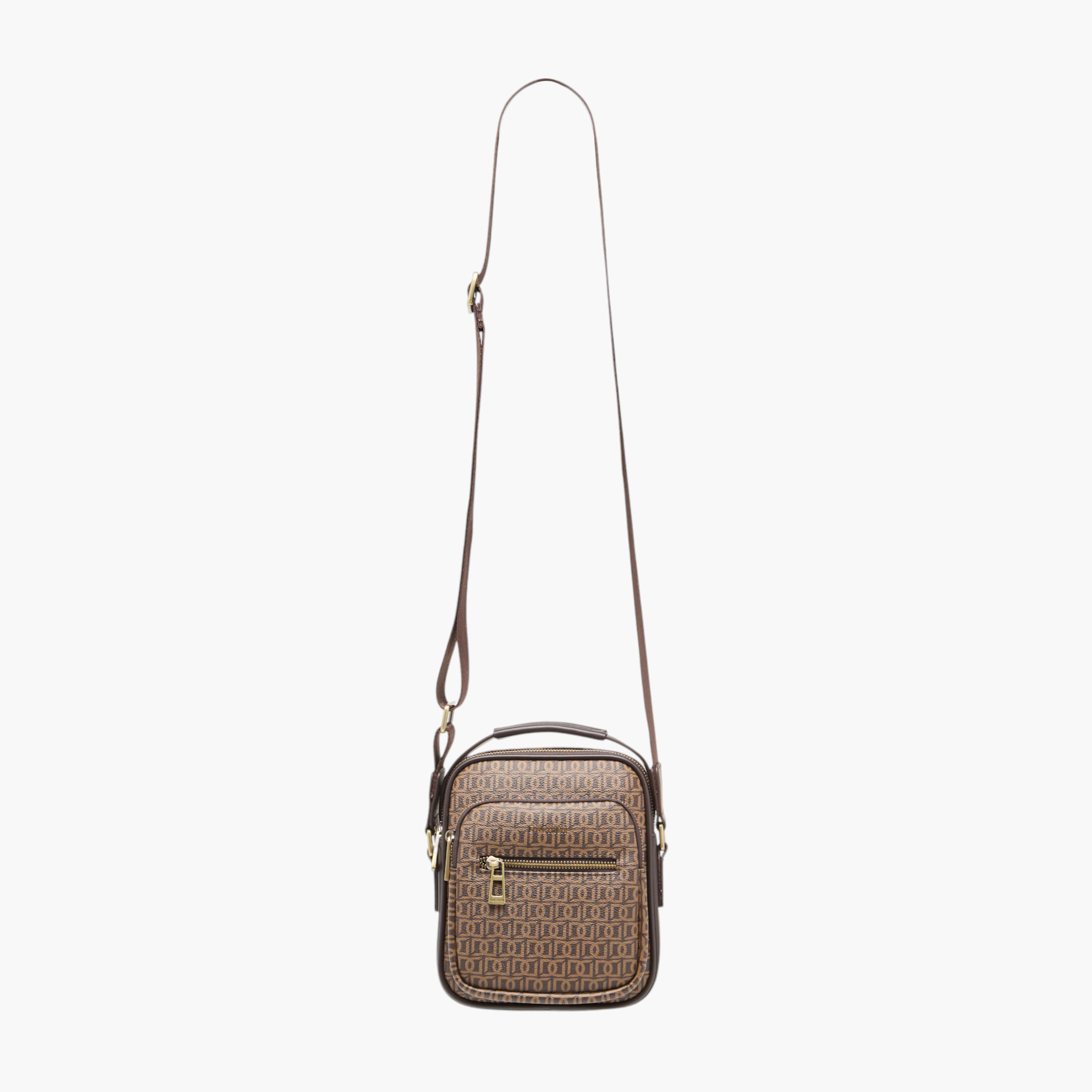 شنطة كروس بطبعات مونوغرام مع سحاب للإغلاق وحزام قابل للتعديل من دوتشيني-travel-accessories-image-2