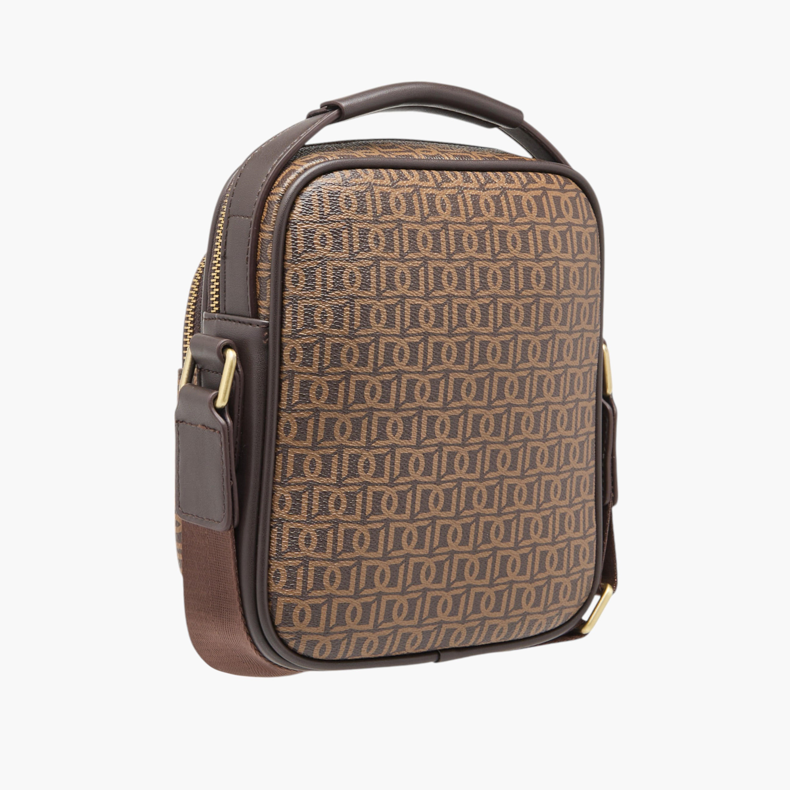 شنطة كروس بطبعات مونوغرام مع سحاب للإغلاق وحزام قابل للتعديل من دوتشيني-travel-accessories-image-3