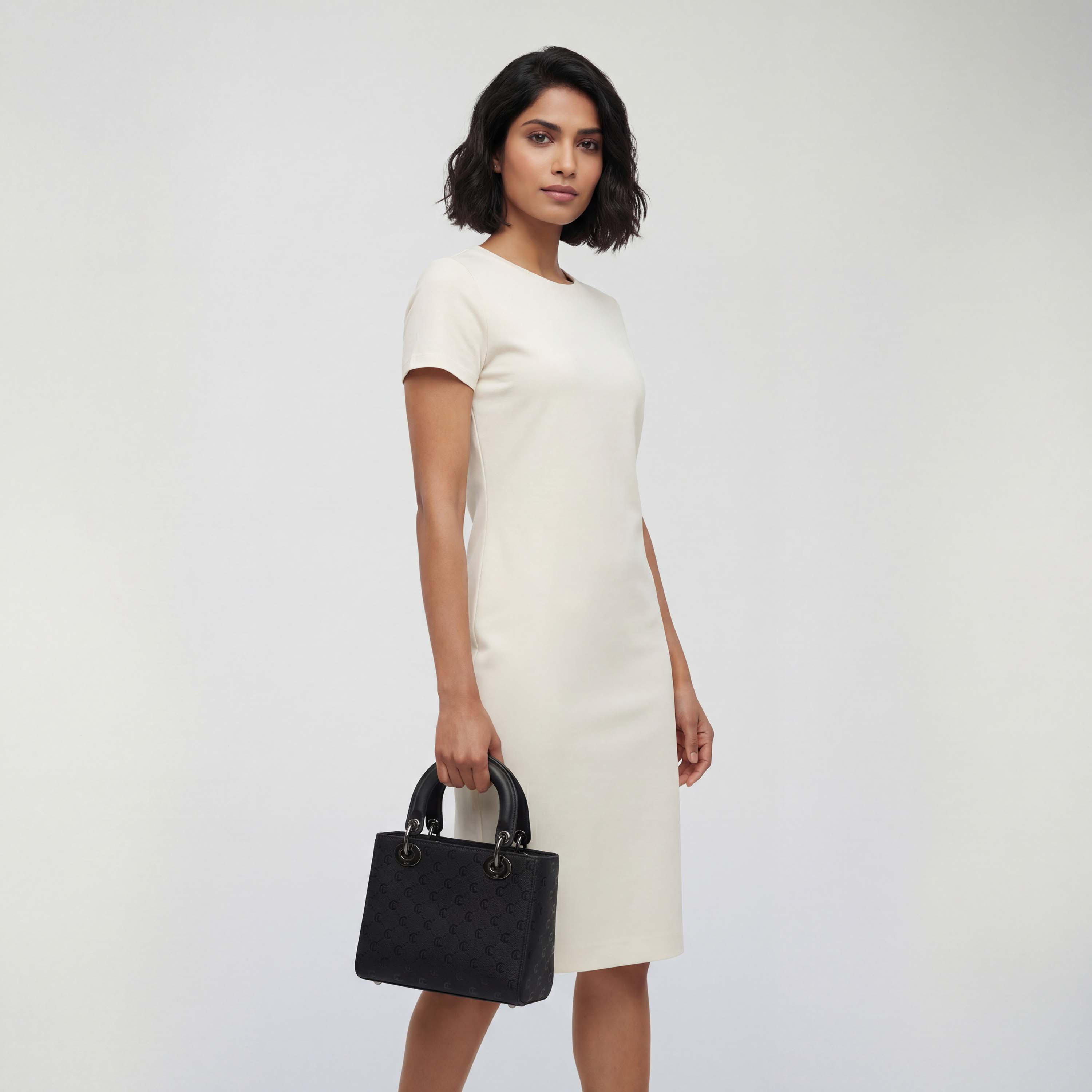 Le Confort Monogram Embossed Tote Bag with Zip Closure-women-bagsandwallets-handbags-image-2