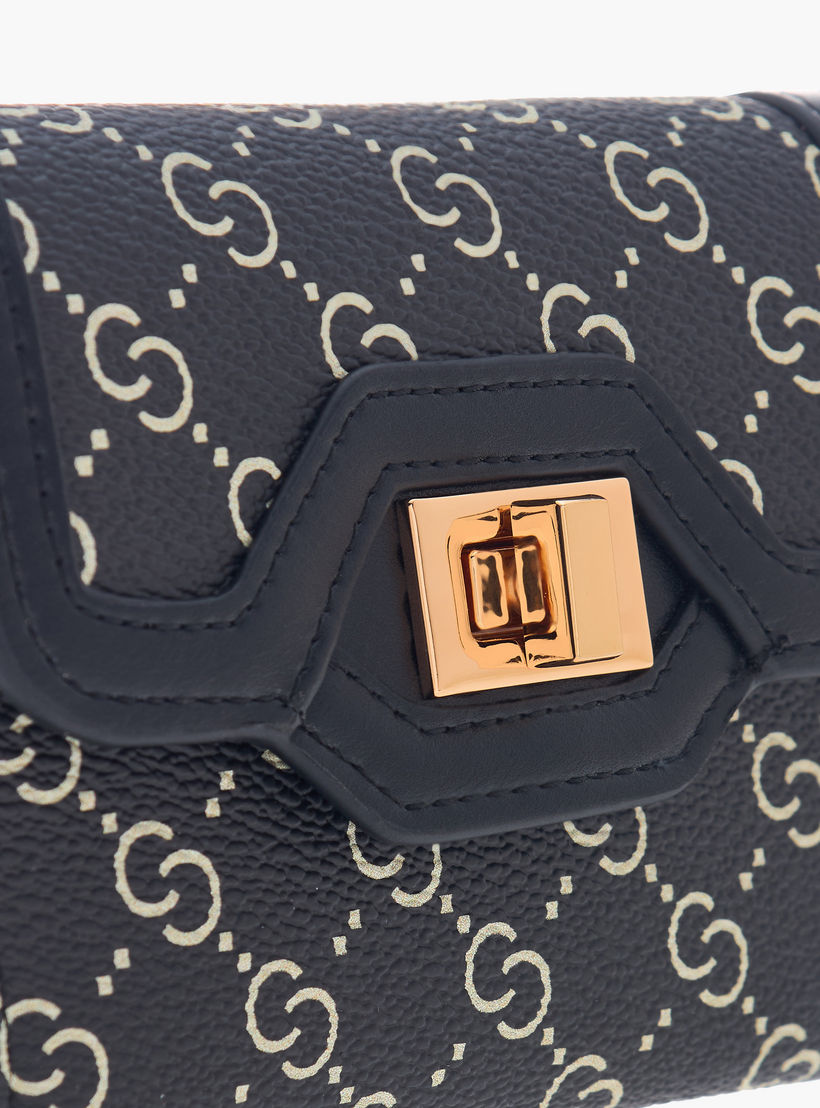 محفظة مونوجرام بطية ثنائية وقفل إغلاق من سيليست-women-bagsandwallets-wallets-image-3