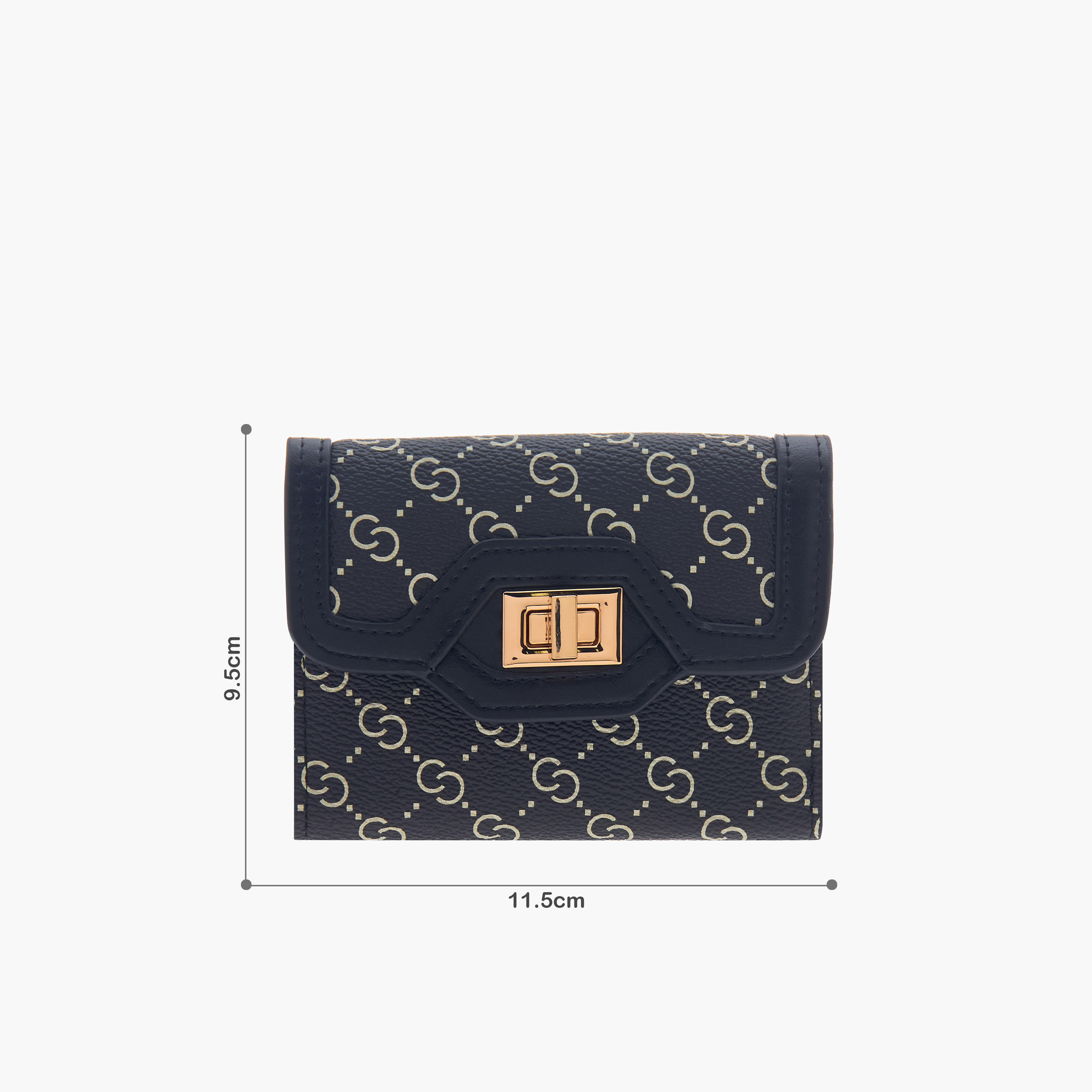 Celeste Monogram Detail Bi-Fold Wallet with Lock Clasp Closure-women-bagsandwallets-wallets-image-6