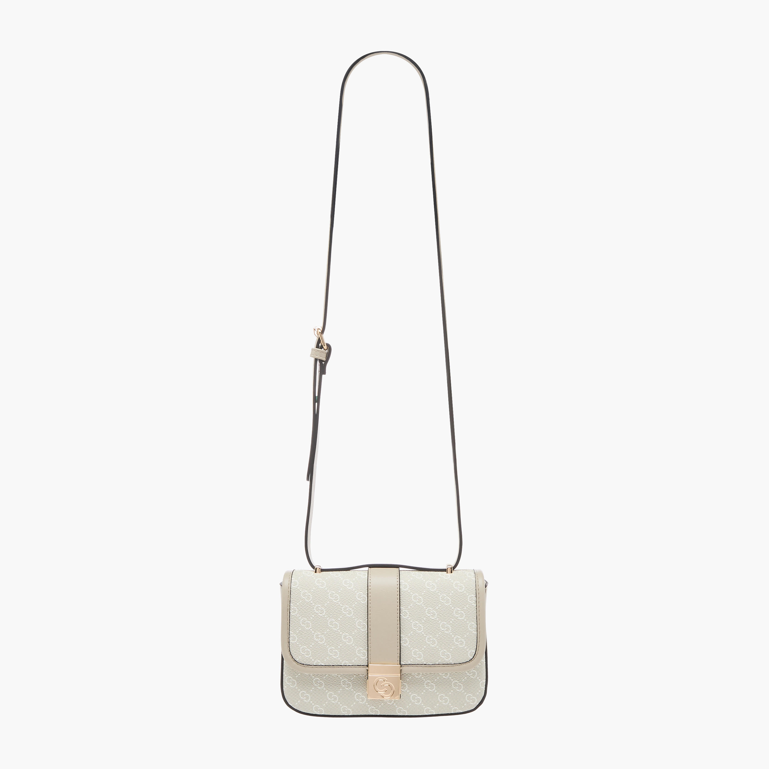 Celeste Monogram Print Crossbody Bag with Button Closure and Adjustable Strap-women-bagsandwallets-handbags-image-2