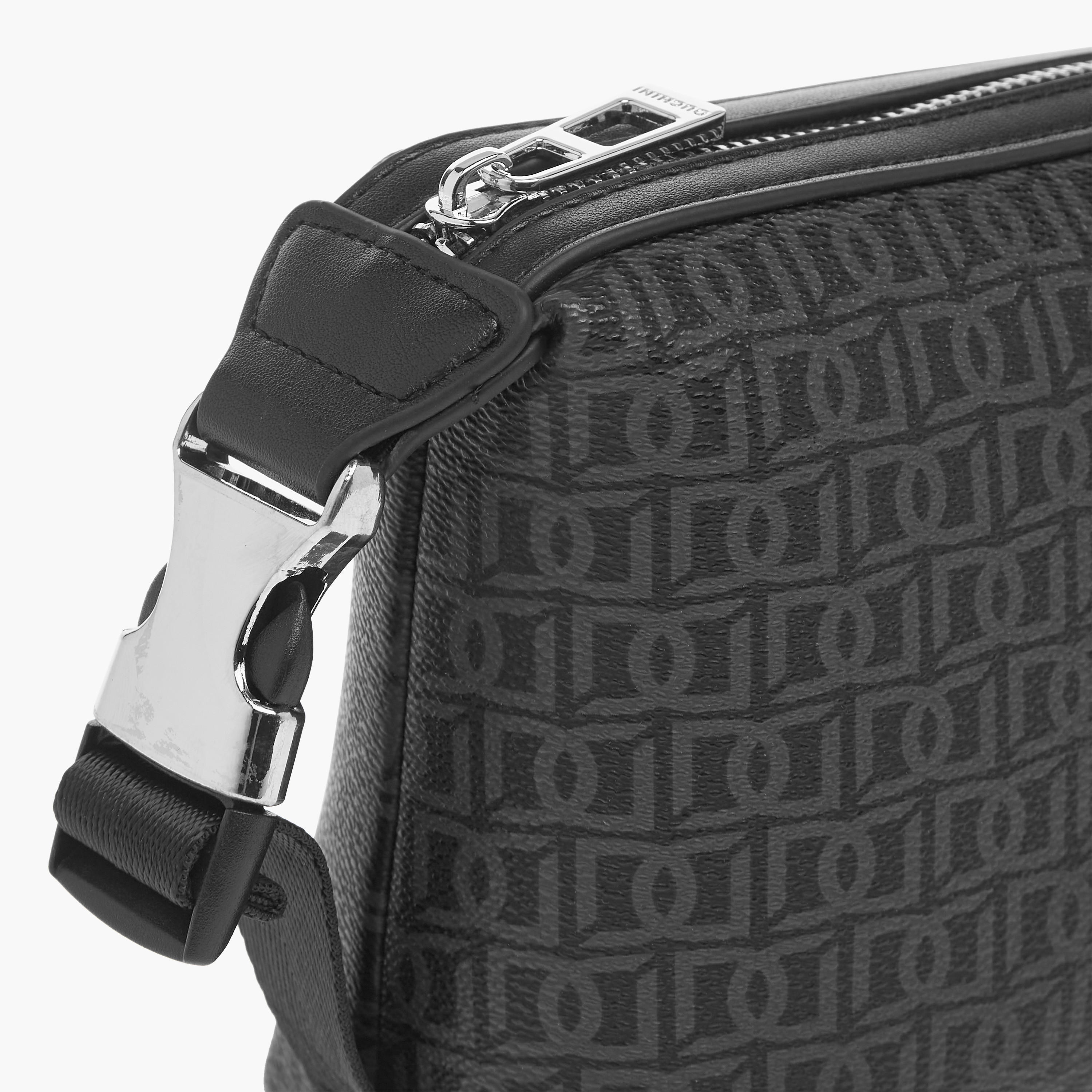 Duchini Monogram Print Pouch with Zip Closure and Side Release Buckle Detail-men-beltsandwallets-wallets-image-4