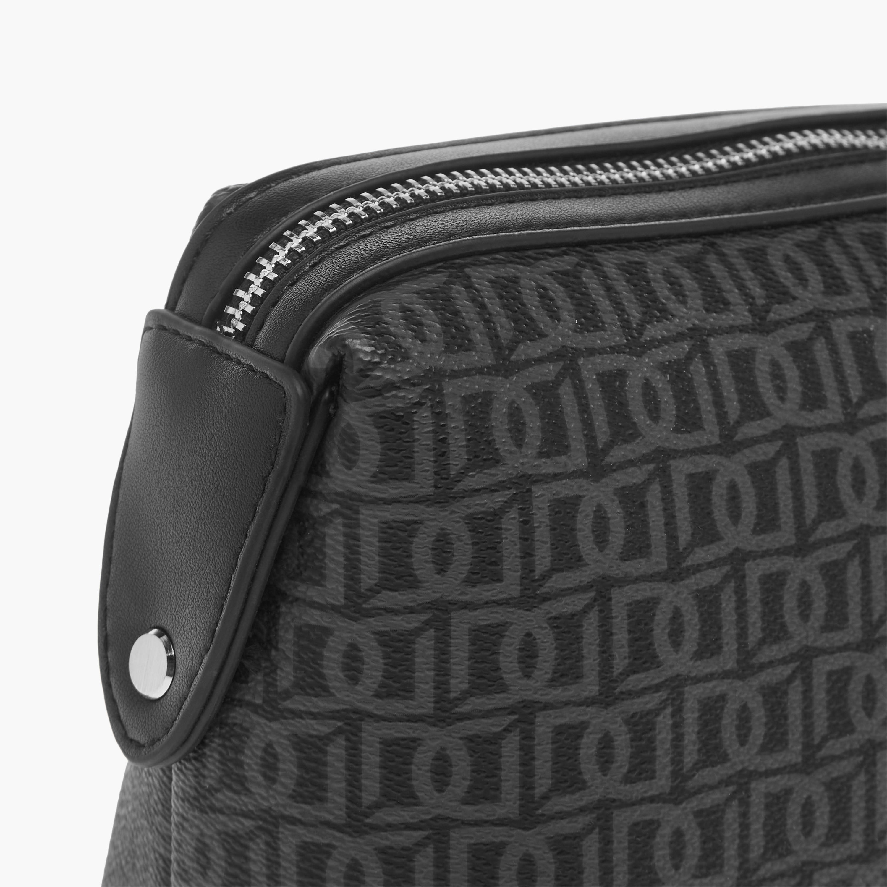 Duchini Monogram Print Pouch with Zip Closure and Side Release Buckle Detail-men-beltsandwallets-wallets-image-5