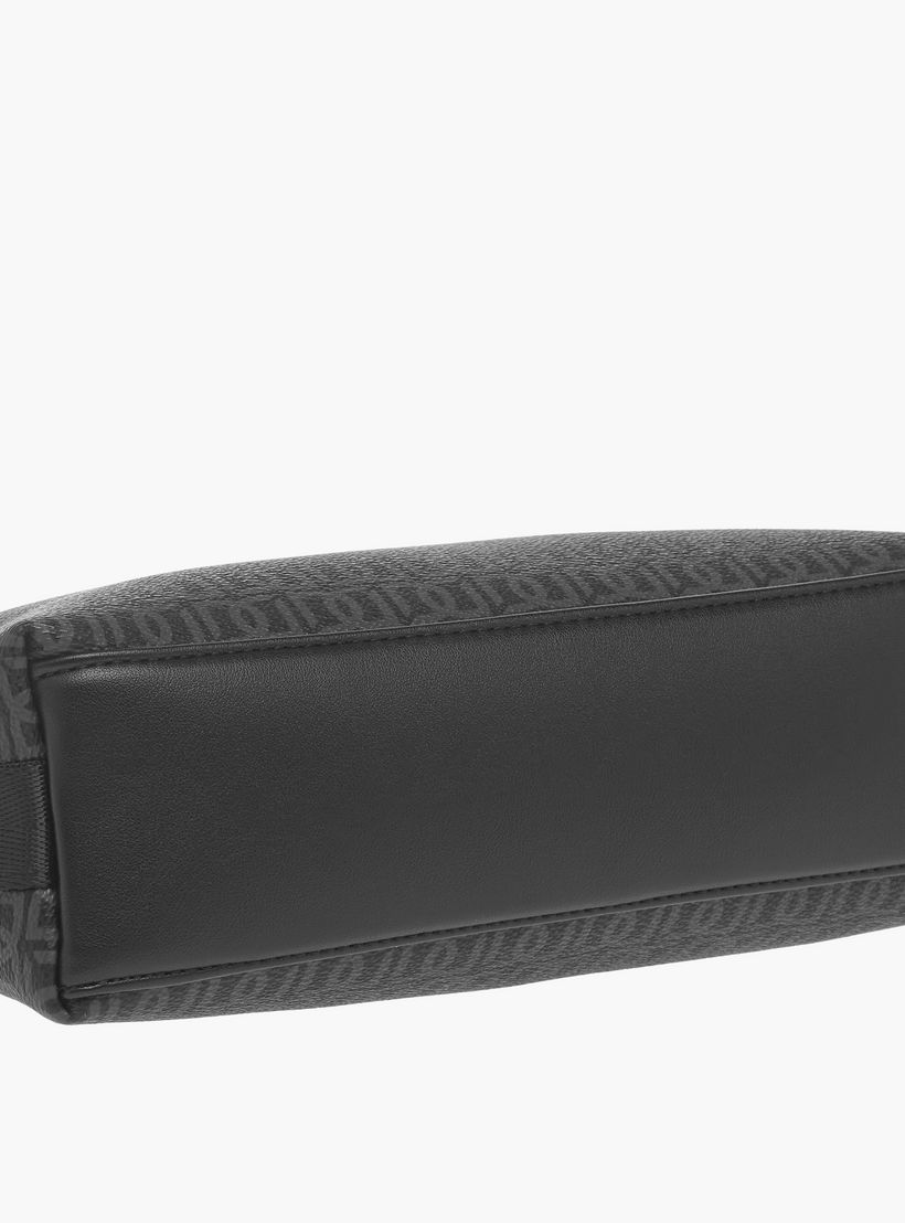 Duchini Monogram Print Pouch with Zip Closure and Side Release Buckle Detail-men-beltsandwallets-wallets-image-6