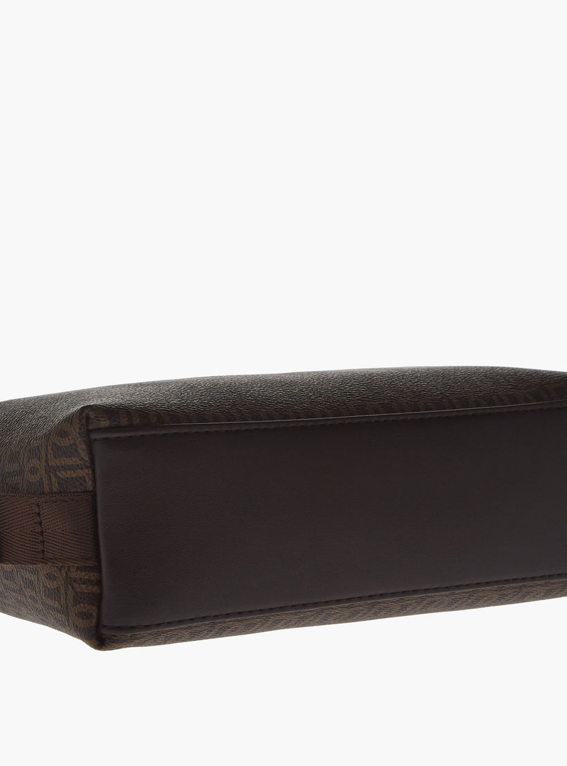Duchini Monogram Print Pouch with Zip Closure and Side Release Buckle Detail-men-beltsandwallets-wallets-image-5