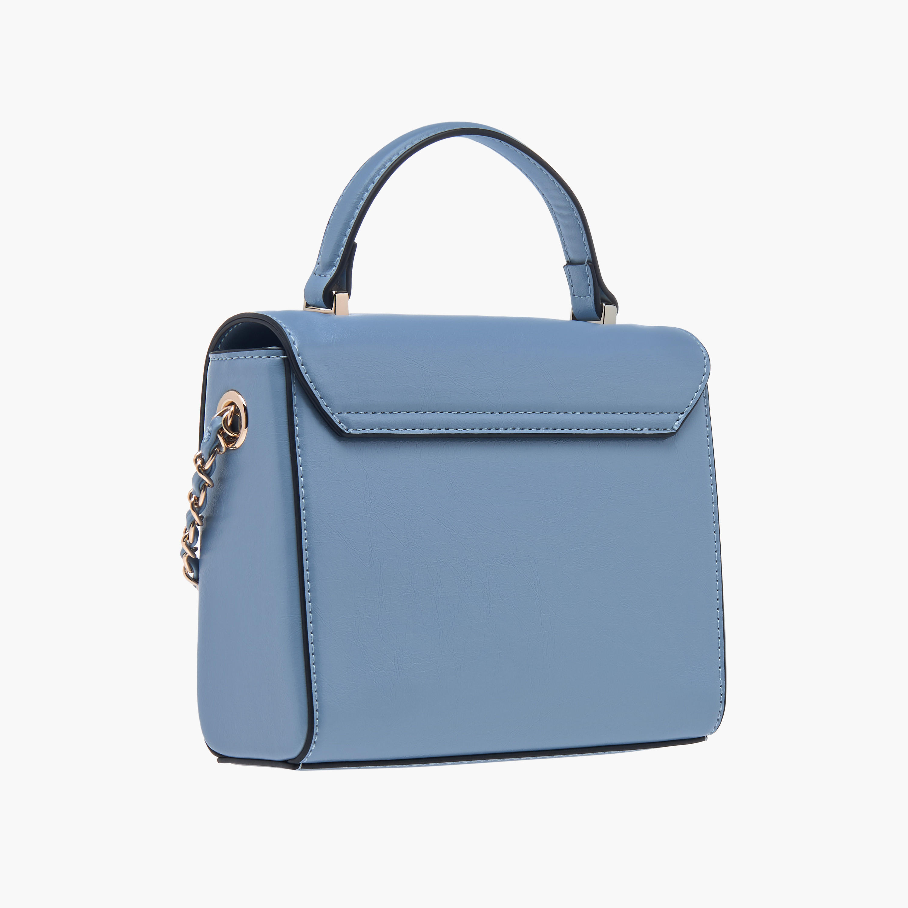Paprika Textured Satchel Bag with Top Handle and Chain Strap-women-bagsandwallets-handbags-image-3