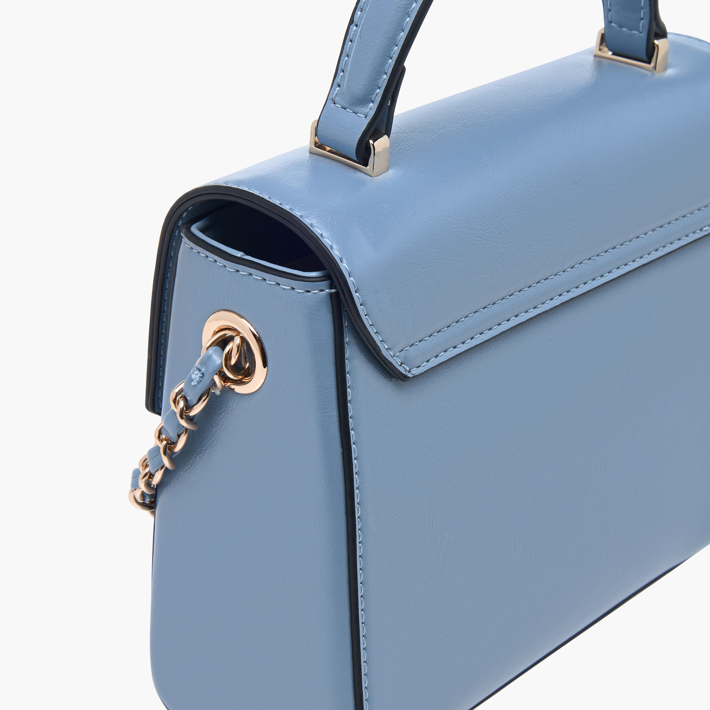 Paprika Textured Satchel Bag with Top Handle and Chain Strap-women-bagsandwallets-handbags-image-5