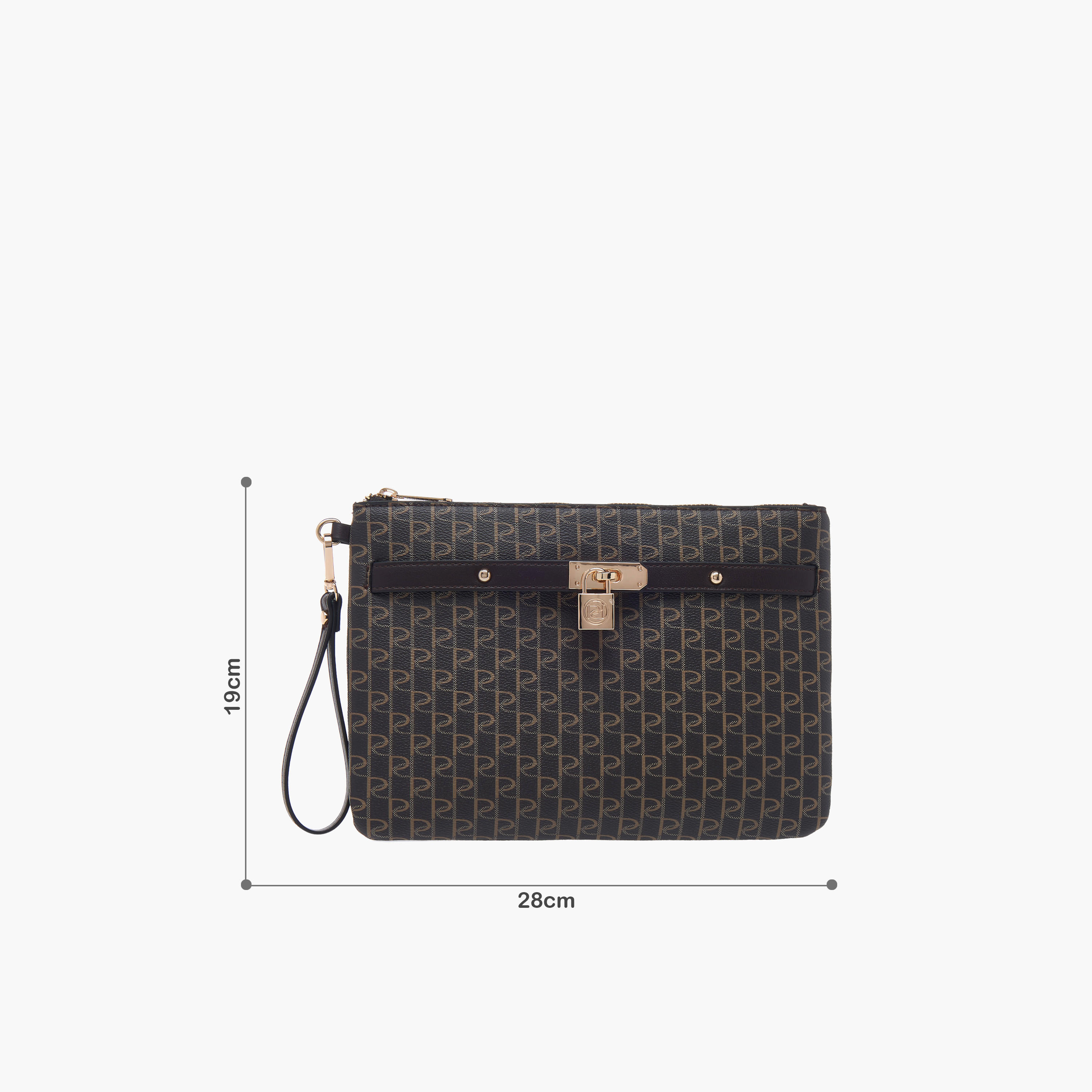 Paprika Monogram Print Clutch with Zip Closure and Wrist Loop-women-bagsandwallets-handbags-image-6