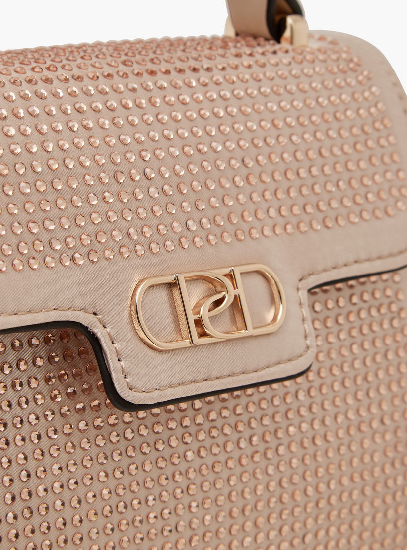 Paprika Embellished Satchel Bag with Detachable Chain Strap and Flap Closure-women-bagsandwallets-handbags-image-4