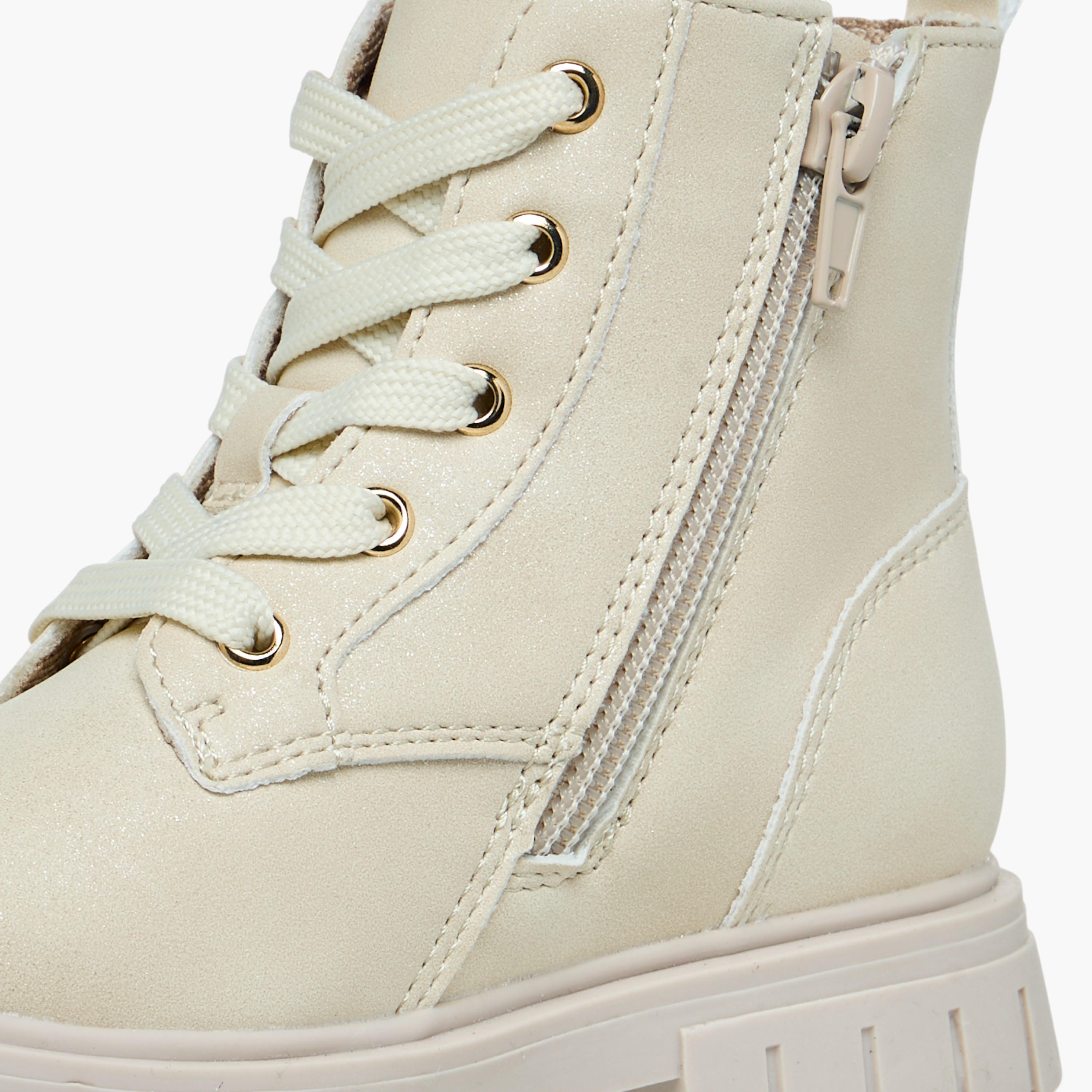 بوت بزينة فراشة وقصة عالية وسحاب إغلاق من جونيورز-girls-shoes-boots-image-4