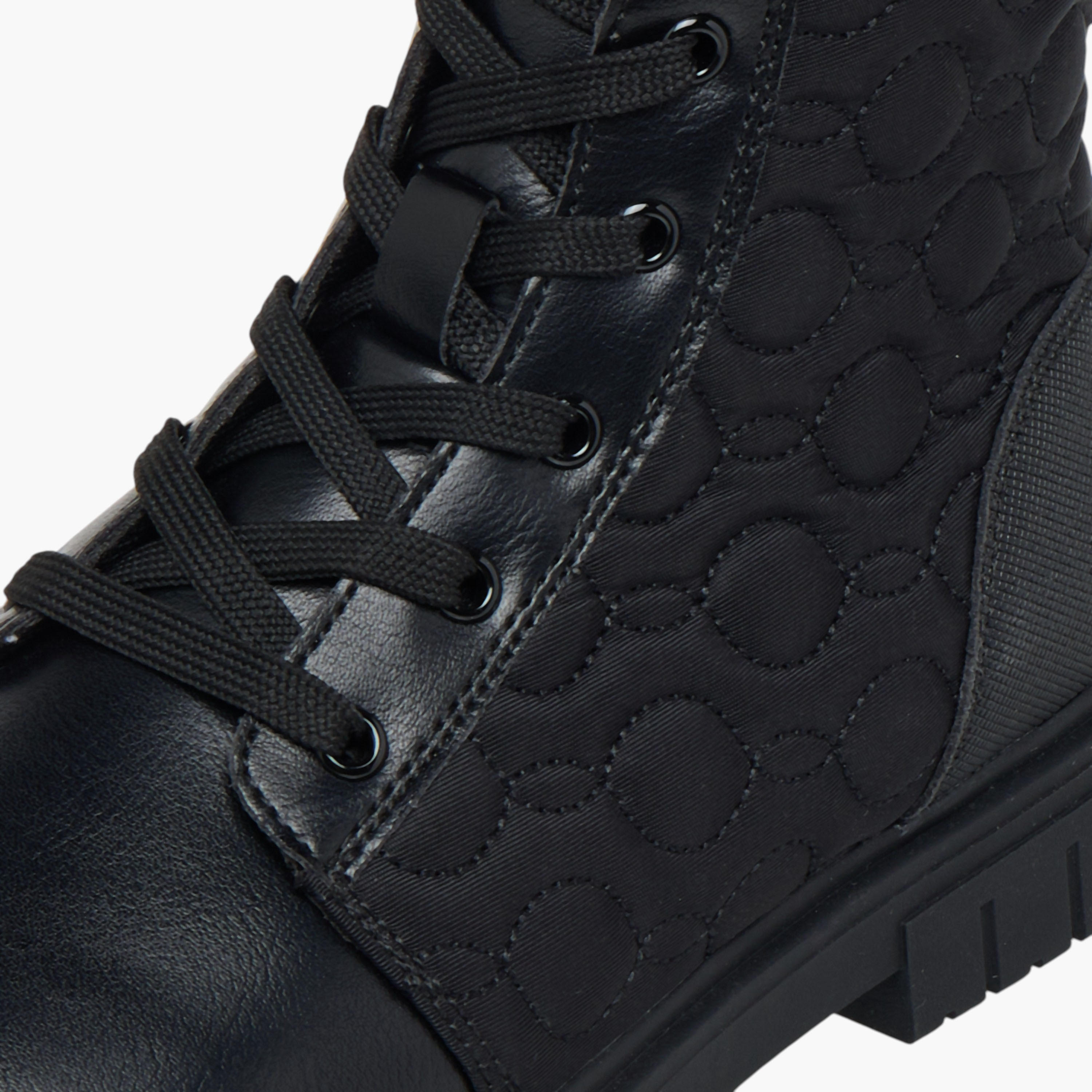 Lee Cooper Girls' Quilted High Cut Boots with Zip Closure-girls-shoes-boots-image-4