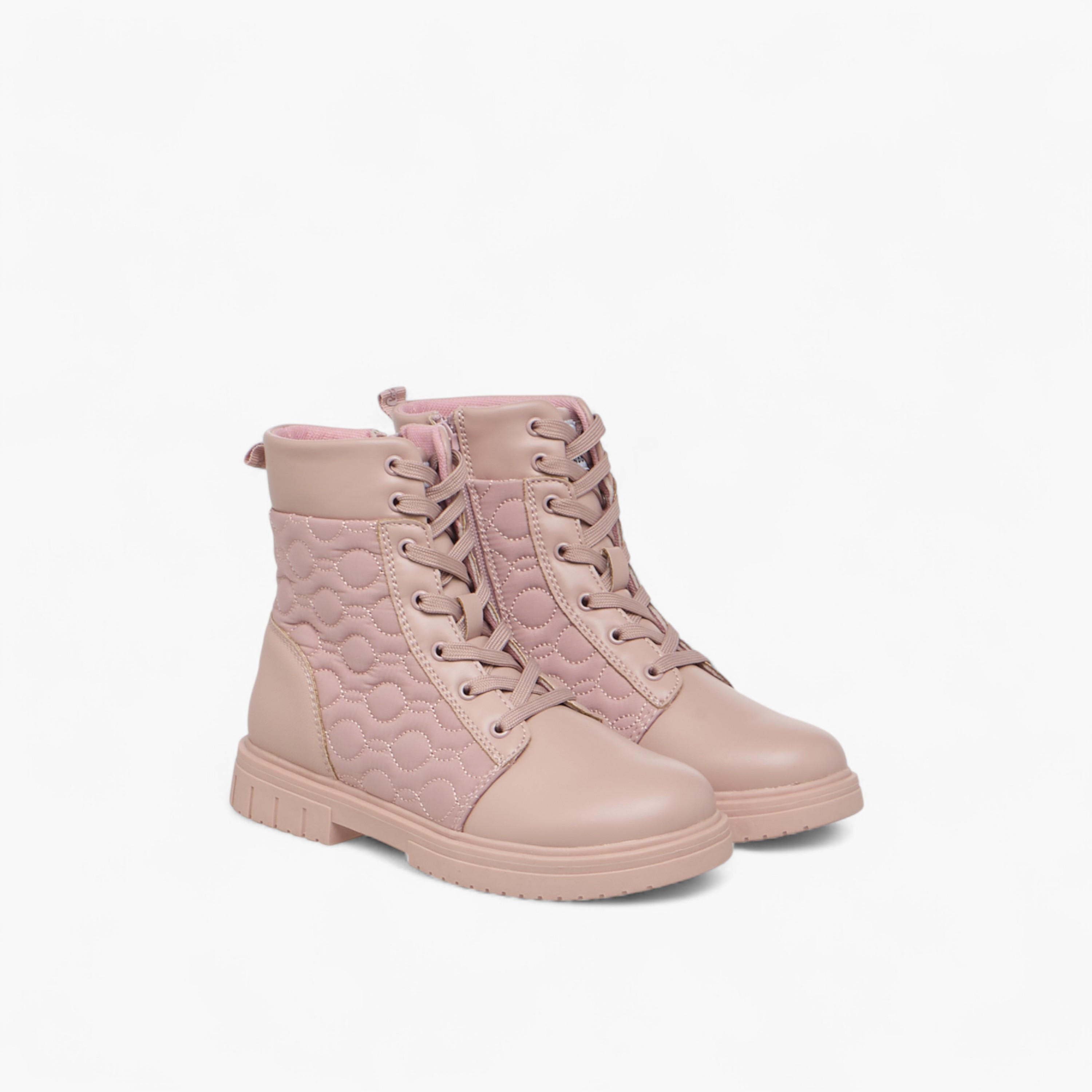 Lee Cooper Girls' Quilted High Cut Boots with Zip Closure-girls-shoes-boots-image-1