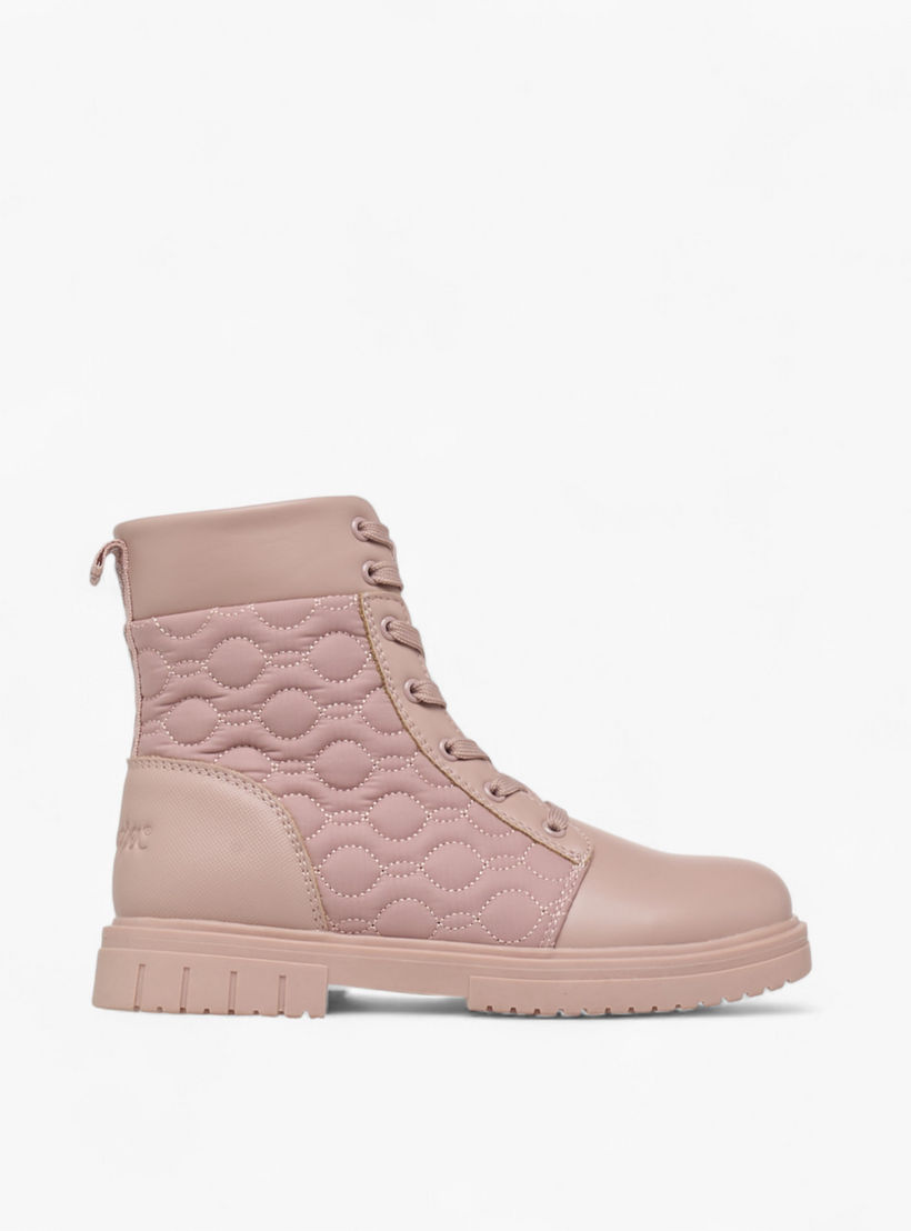 Lee Cooper Girls' Quilted High Cut Boots with Zip Closure-girls-shoes-boots-image-3