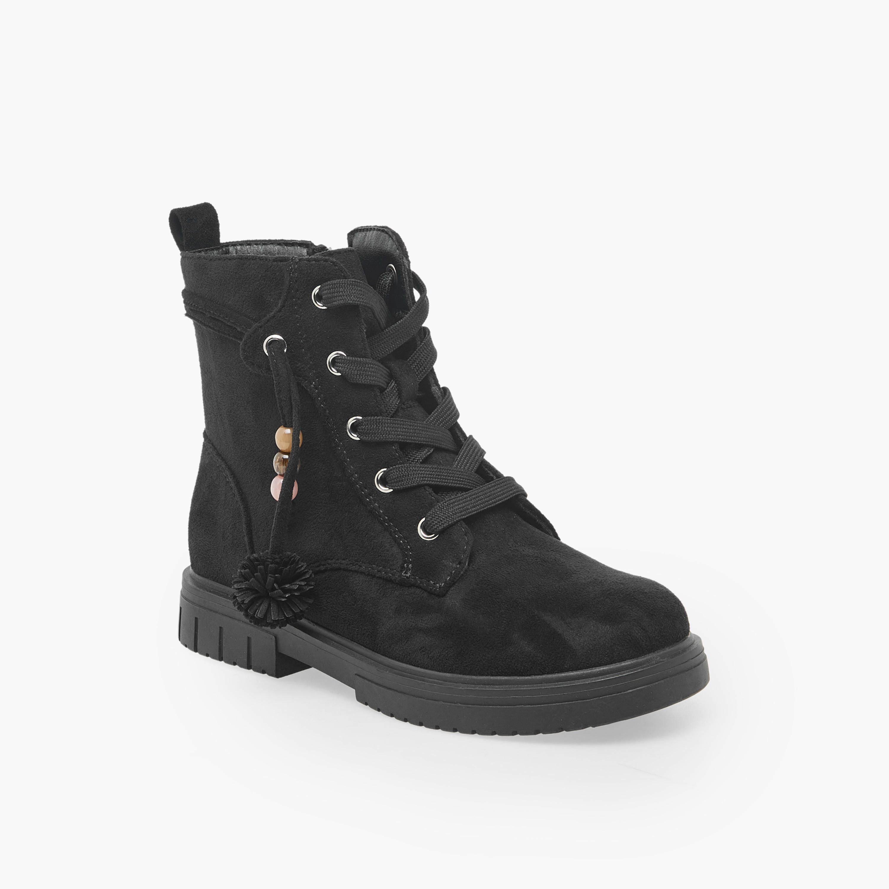 حذاء كاحل بارز الملمس للفتيات برباط من ليتل ميسي-girls-shoes-boots-image-2