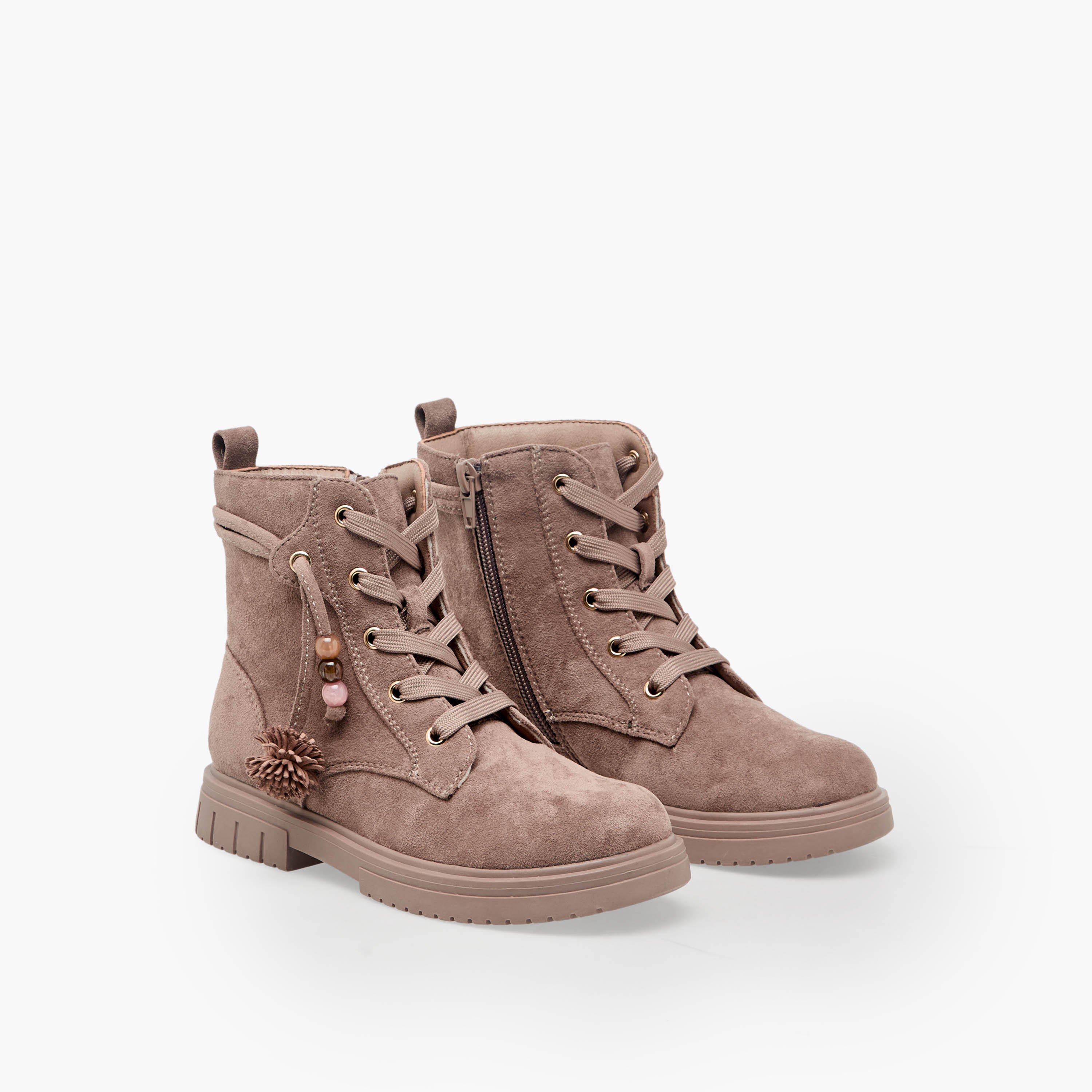 حذاء كاحل بارز الملمس للفتيات برباط من ليتل ميسي-girls-shoes-boots-image-1