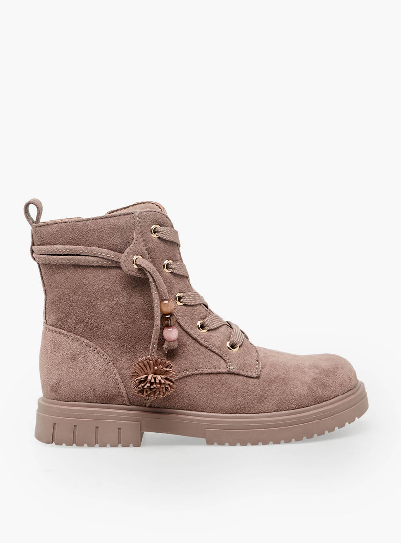 حذاء كاحل بارز الملمس للفتيات برباط من ليتل ميسي-girls-shoes-boots-image-3