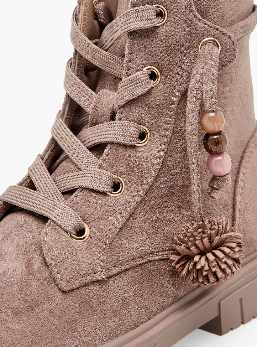 حذاء كاحل بارز الملمس للفتيات برباط من ليتل ميسي-girls-shoes-boots-image-4
