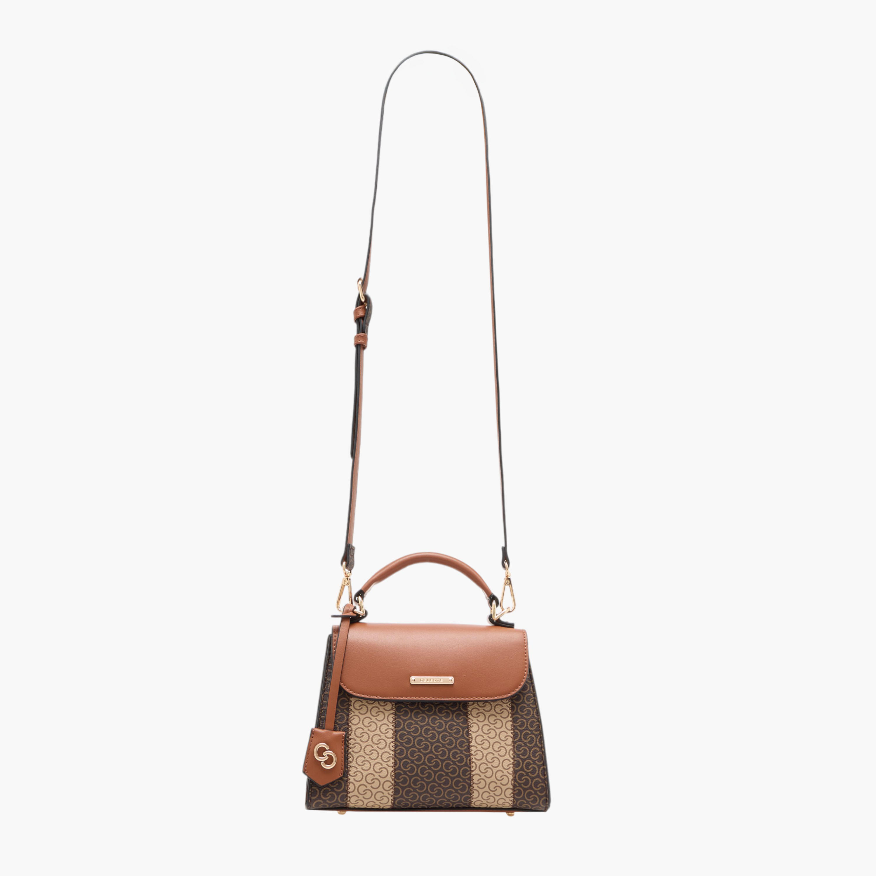 شنطة ساتشيل بحزام قابل للفصل وطية إغلاق وطبعات مونوجرام من سيليست-women-bagsandwallets-handbags-image-2