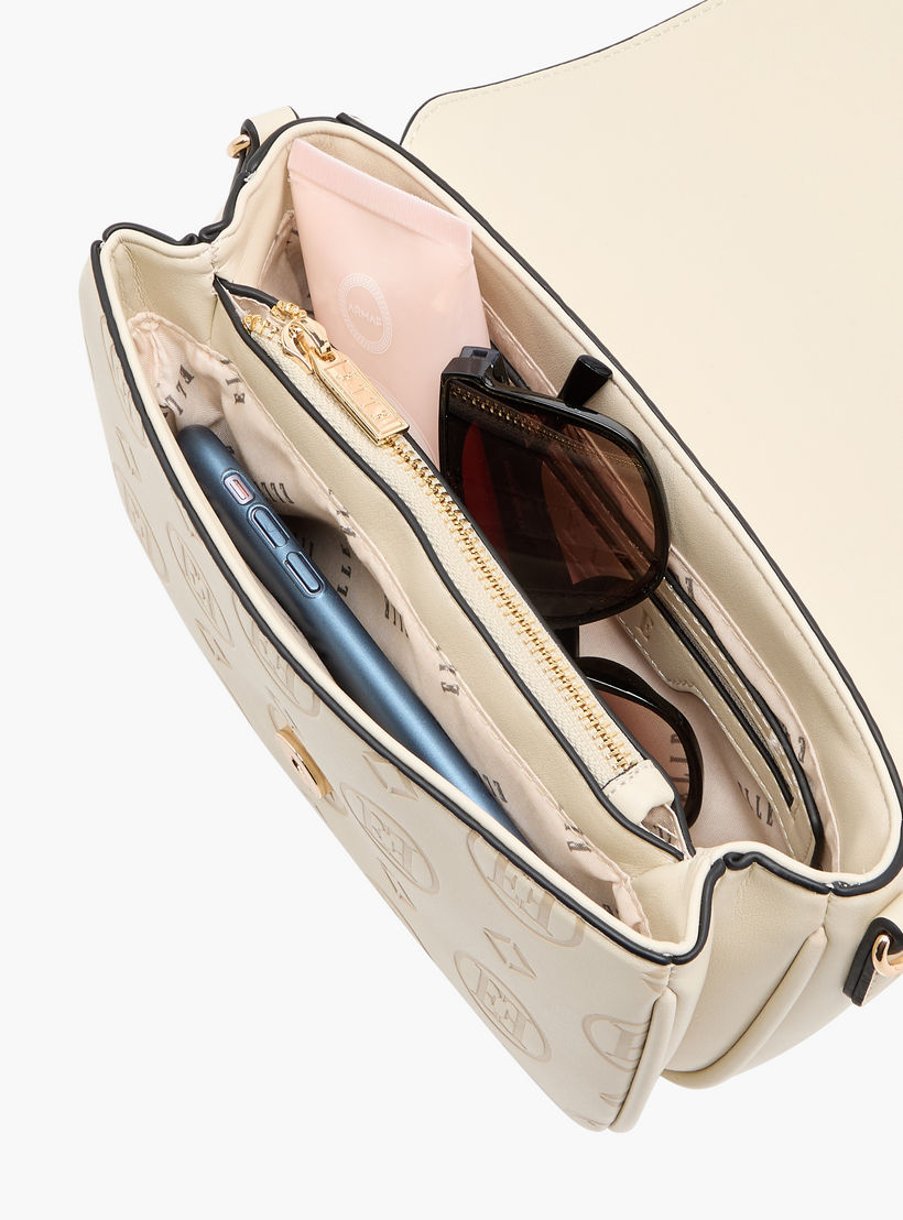Elle Monogram Embossed Crossbody Bag with Detachable Strap and Flap Closure-women-bagsandwallets-handbags-image-7
