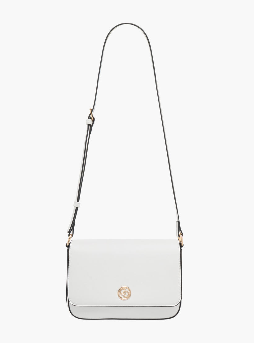 Celeste Solid Crossbody Bag with Flap Closure and Adjustable Strap-women-bagsandwallets-handbags-image-2