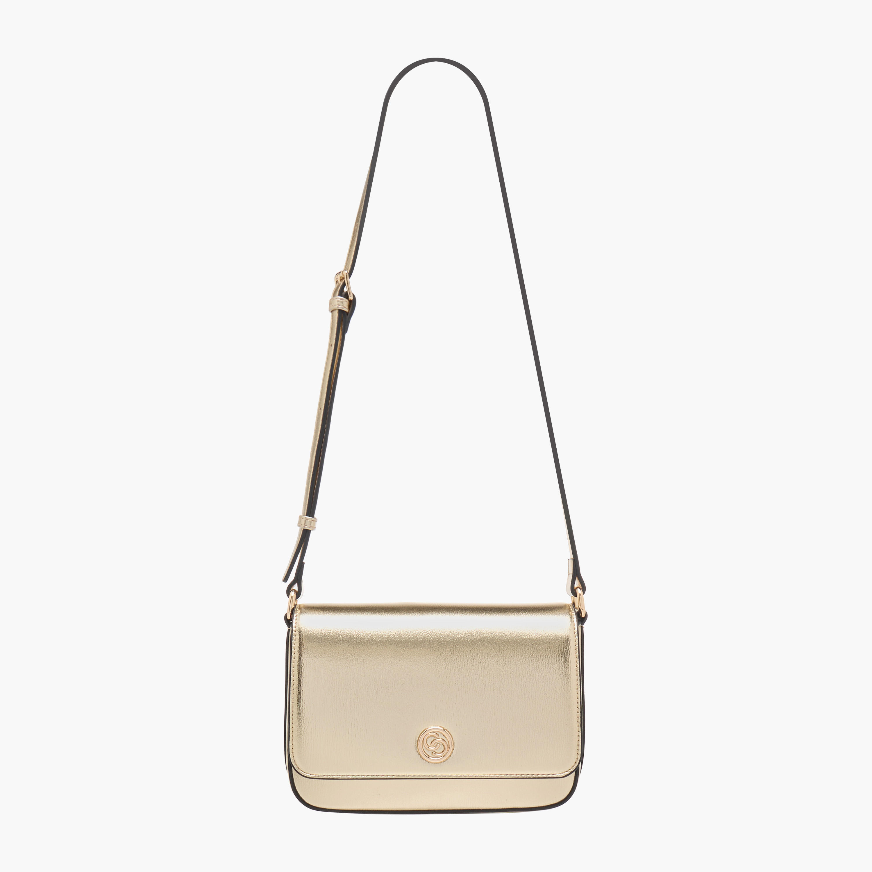 Celeste Metallic Crossbody Bag with Flap Closure and Adjustable Strap-women-bagsandwallets-handbags-image-3