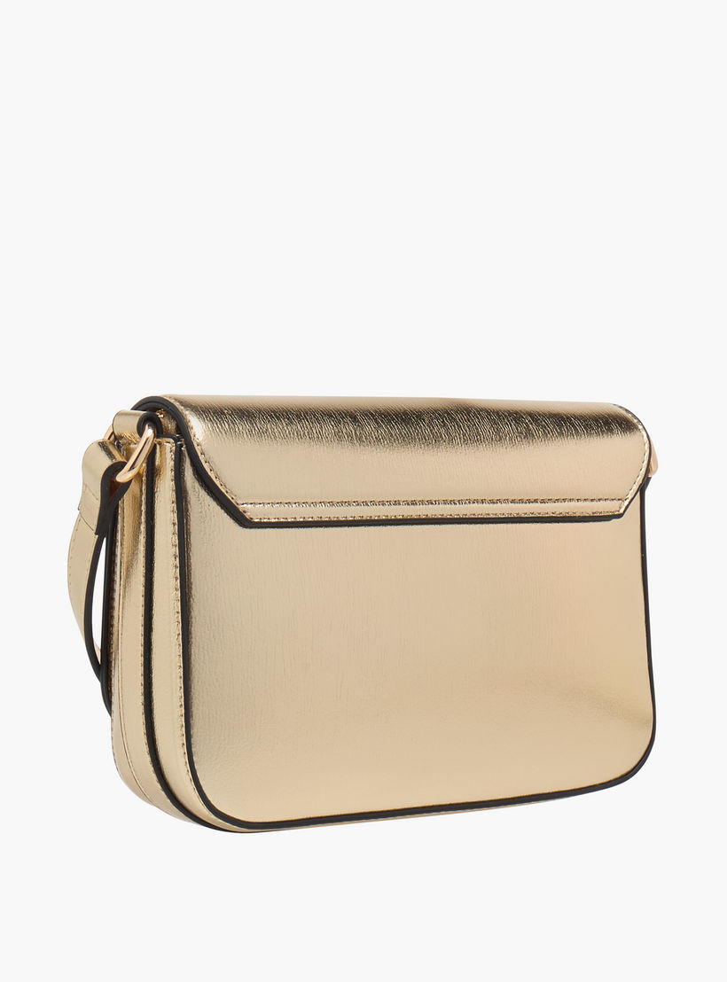 Celeste Metallic Crossbody Bag with Flap Closure and Adjustable Strap-women-bagsandwallets-handbags-image-4