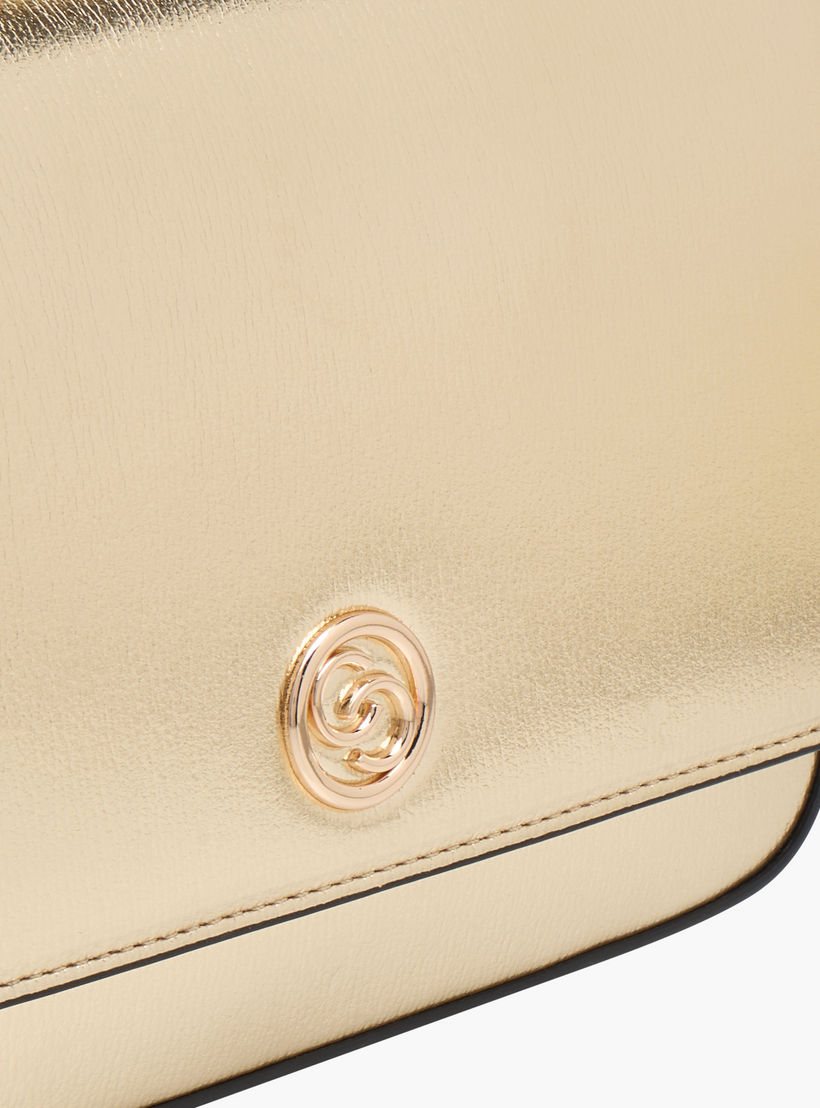 Celeste Metallic Crossbody Bag with Flap Closure and Adjustable Strap-women-bagsandwallets-handbags-image-5